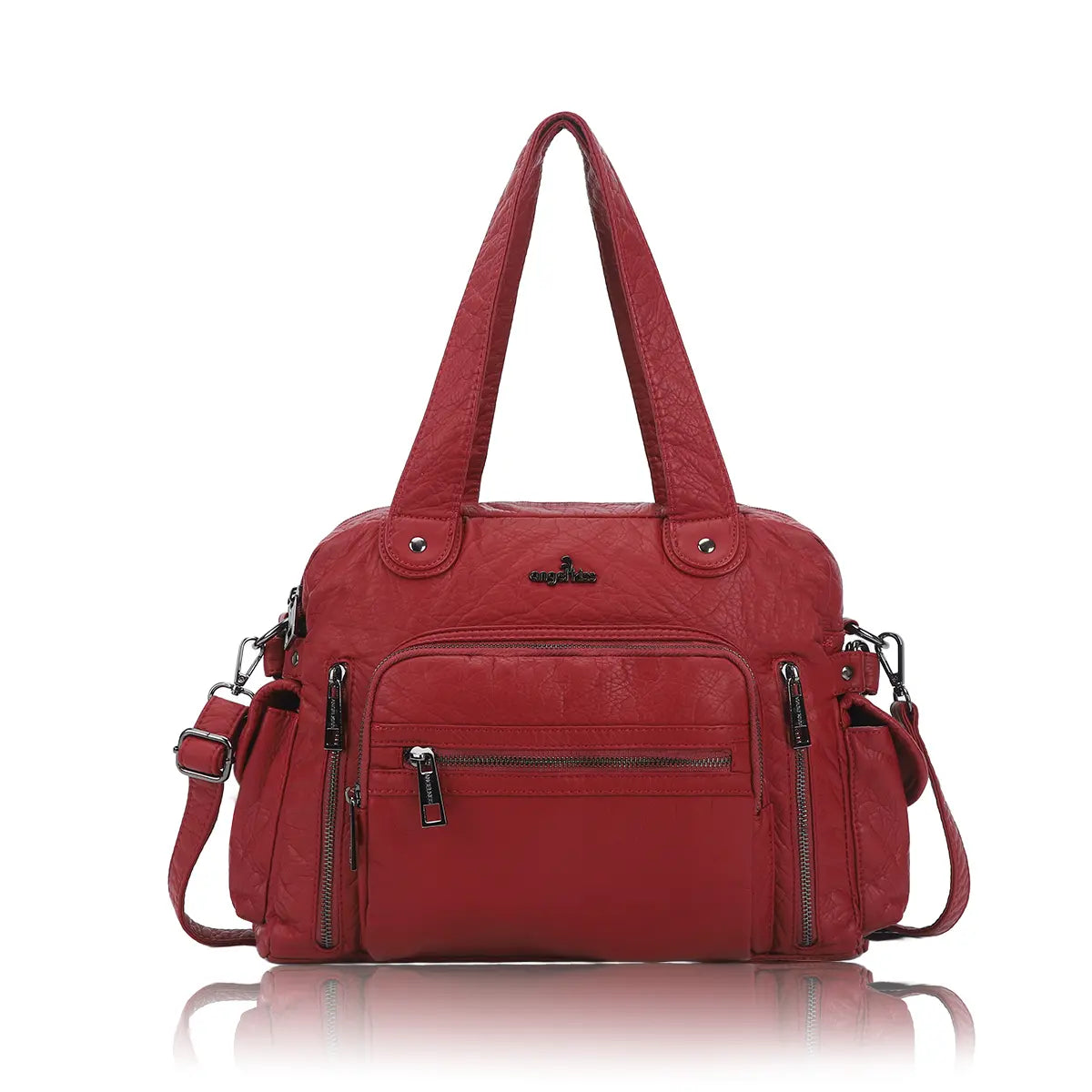 Slim Vegan Leather Tote Bag for Office | Waterproof PU Leather Briefcase for Women