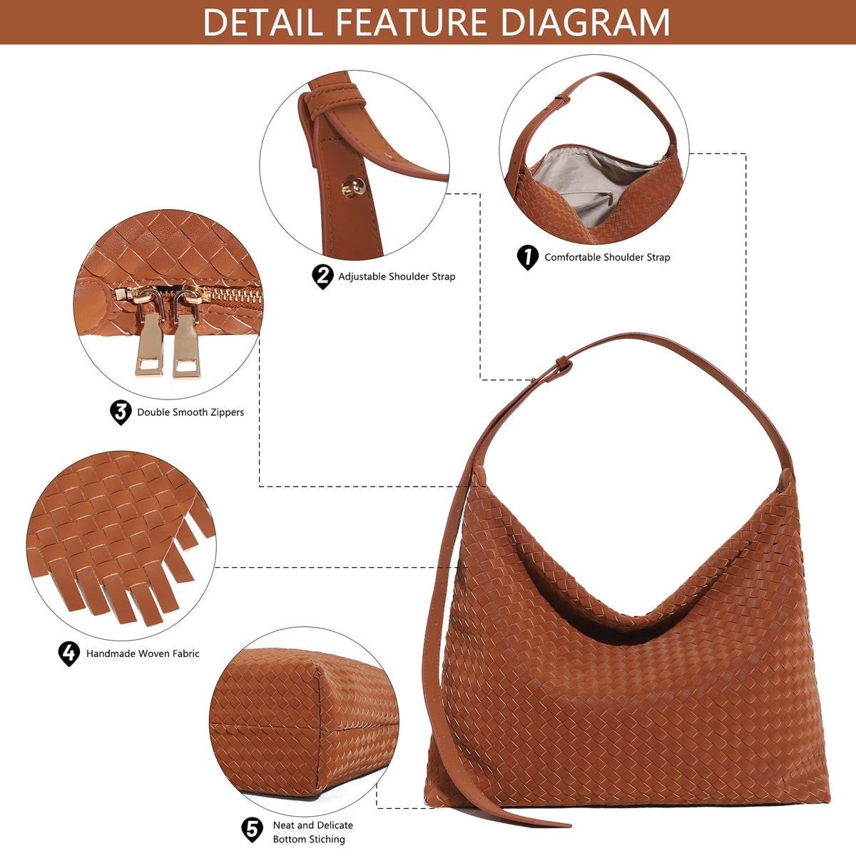 Angel Kiss vintage woven bag women's tote bag