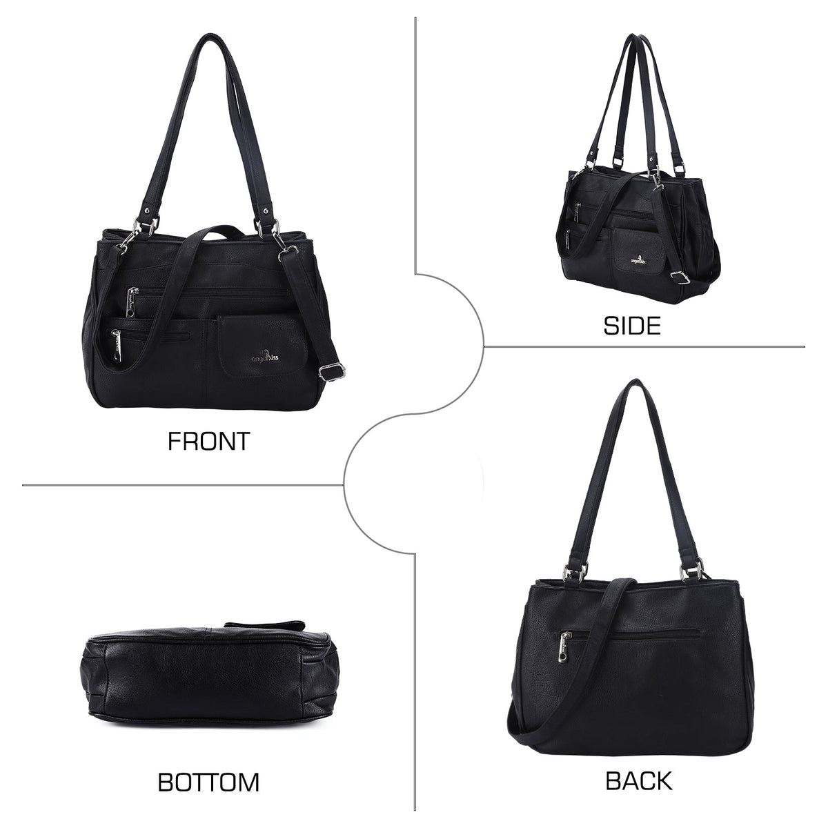 Multi-Pocket Shoulder & Crossbody Commuter Bag
