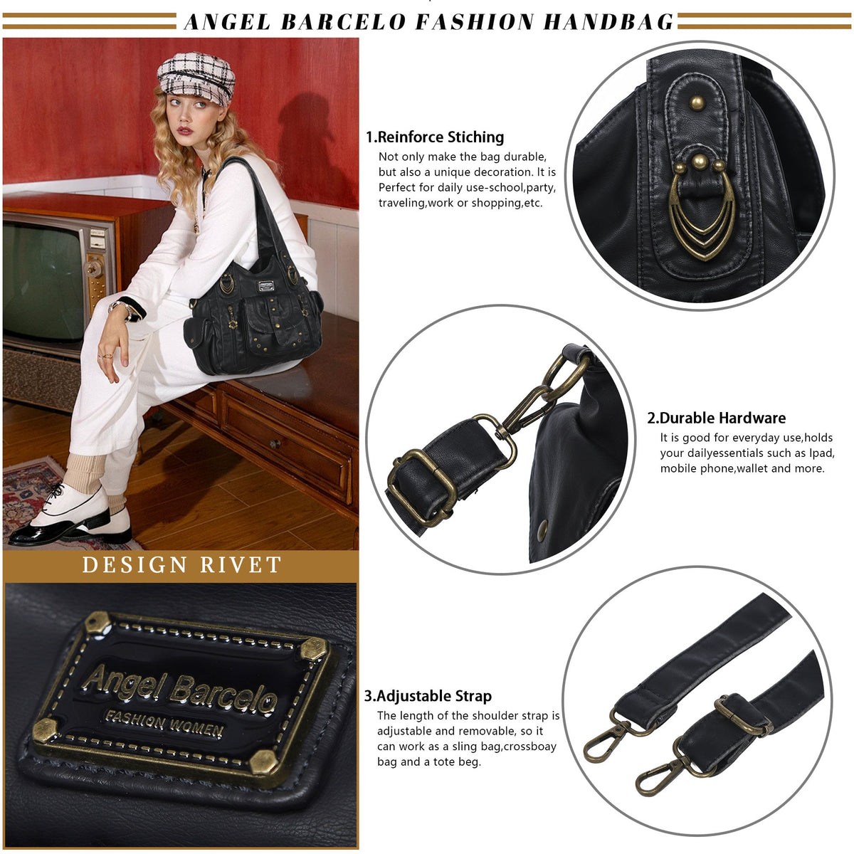 Vintage Luxe Relaxed-Shape Hobo Handbags