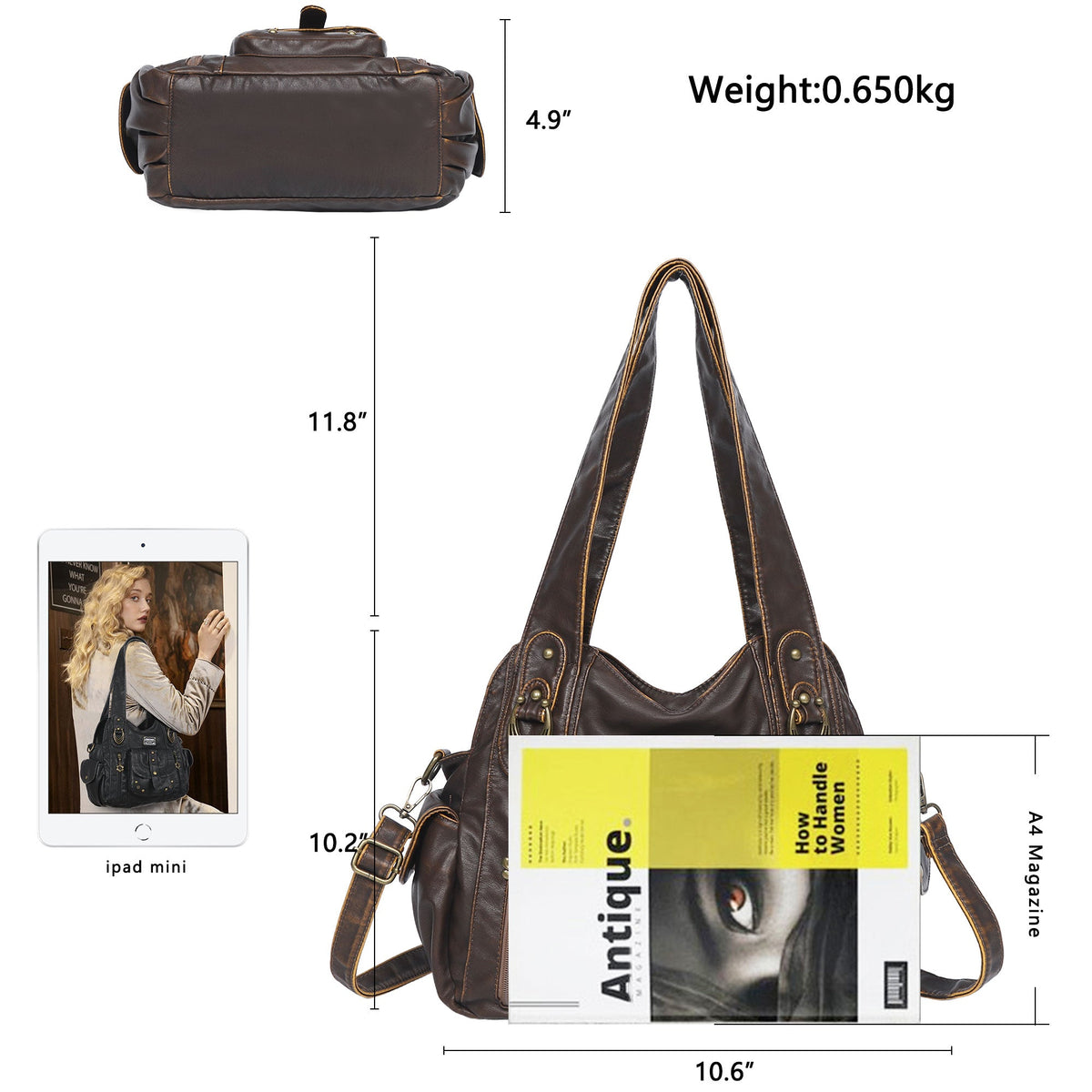Vintage Luxe Relaxed-Shape Hobo Handbags