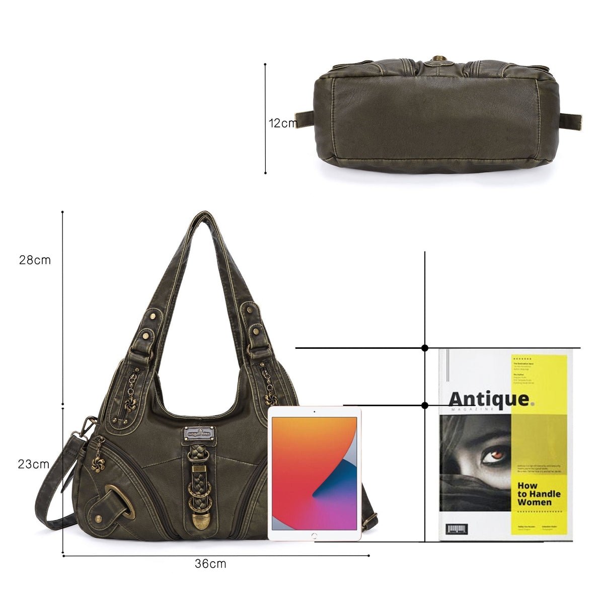 Heritage Braided Buckle Vegan Leather Hobo Bag