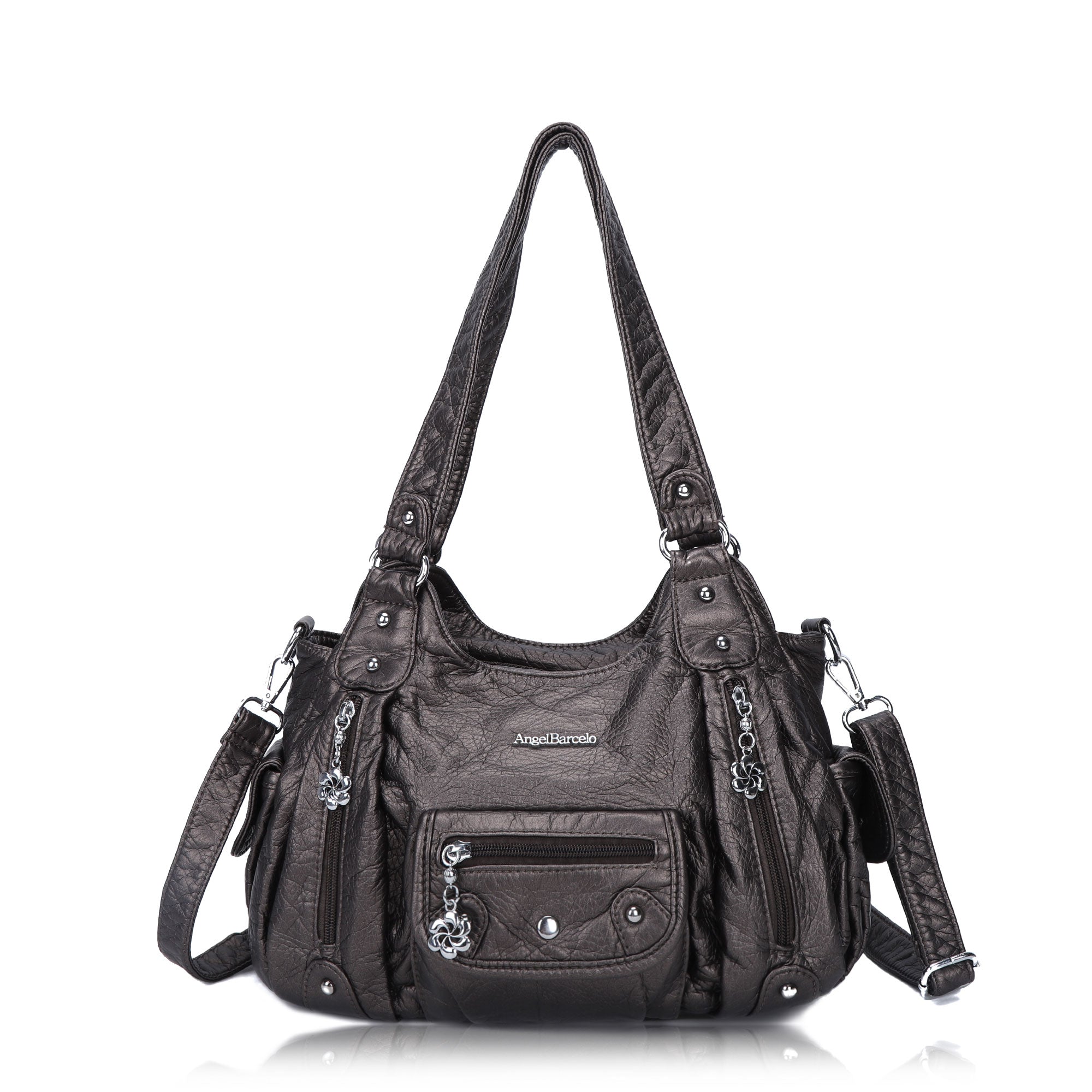 Vintage Old-Washed PU Leather Women’s Shoulder Tote Bag