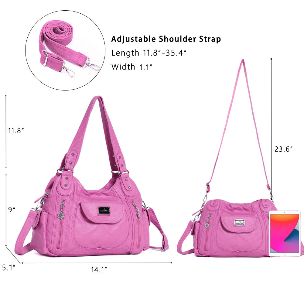 Women Handbag With High Quality Washed PU Multi Purpose Tote Bag