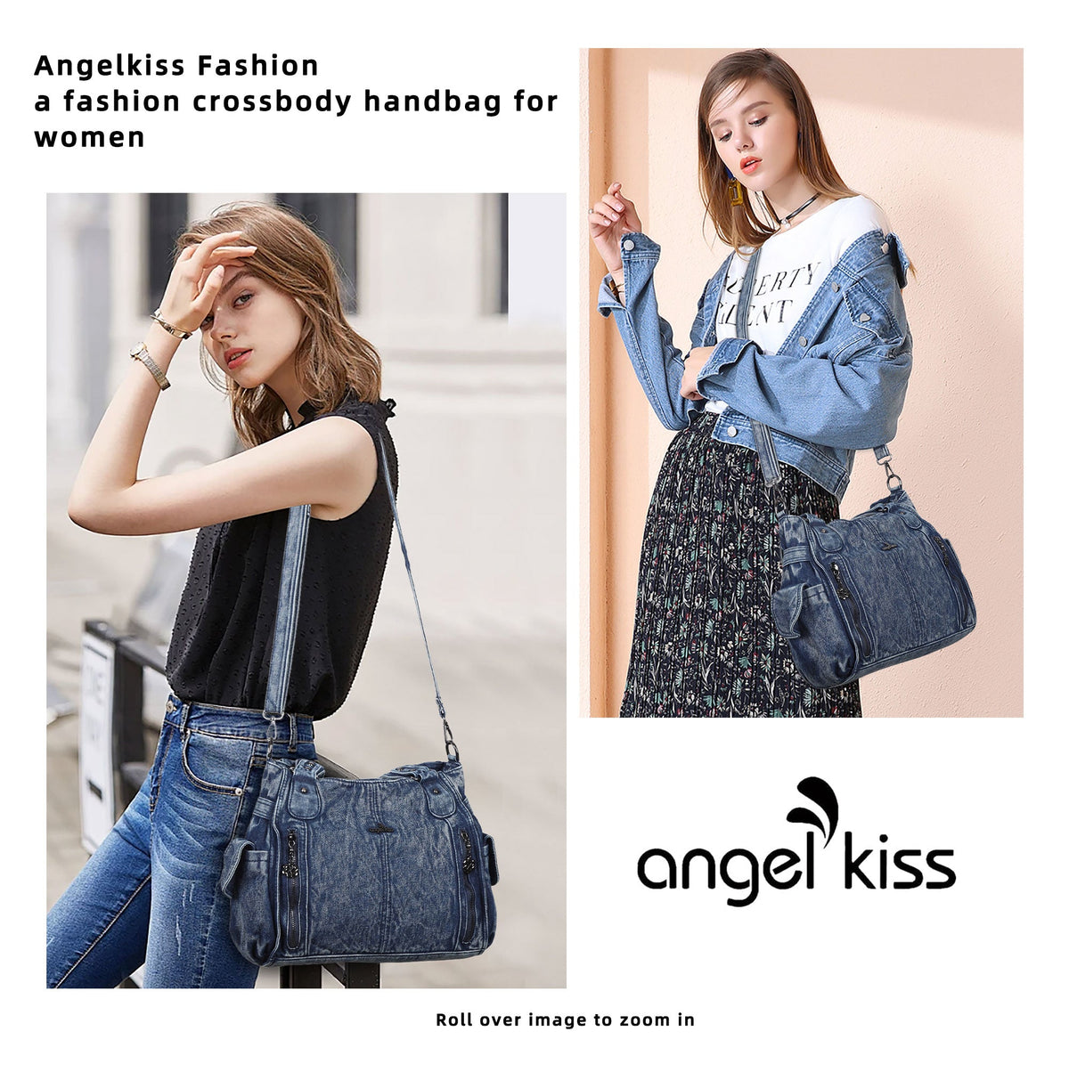 Multi-Zip Wide-Body Shoulder Bag with Adjustable Strap