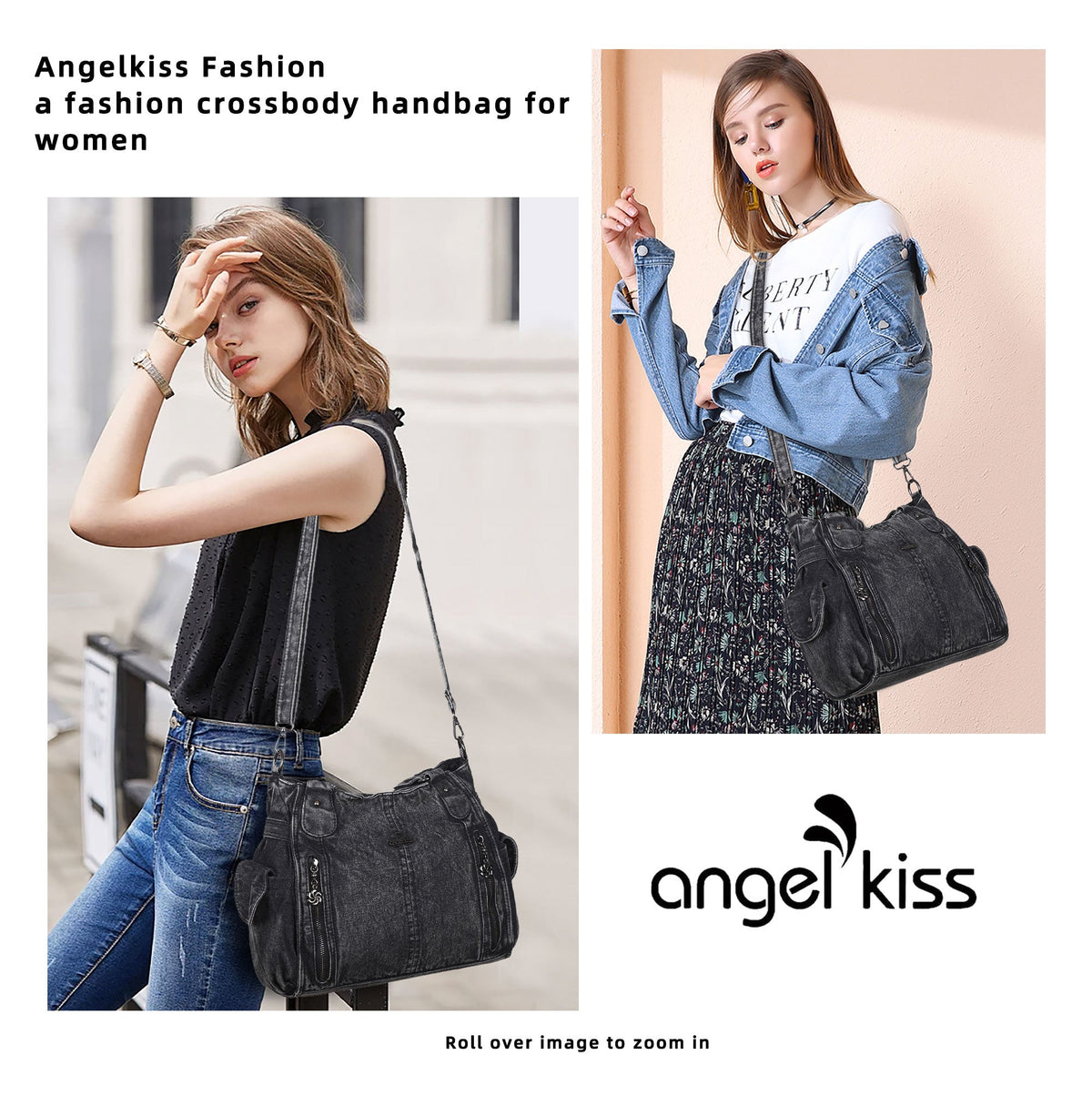 Multi-Zip Wide-Body Shoulder Bag with Adjustable Strap