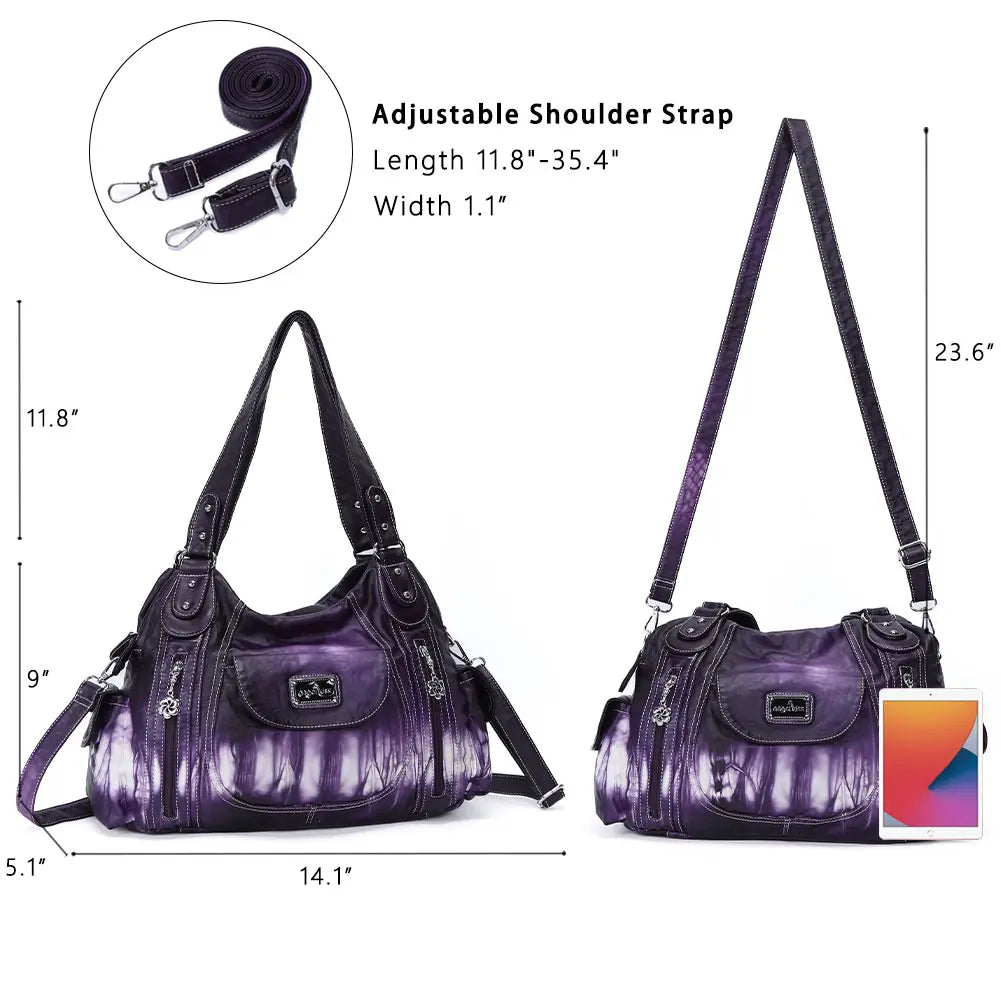 Women Handbag With High Quality Washed PU Multi-function Bag