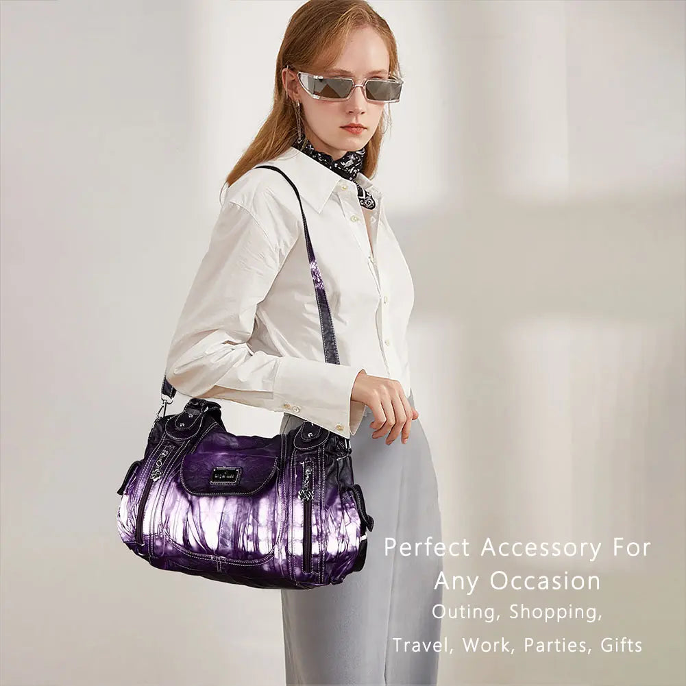 Women Handbag With High Quality Washed PU Multi-function Bag