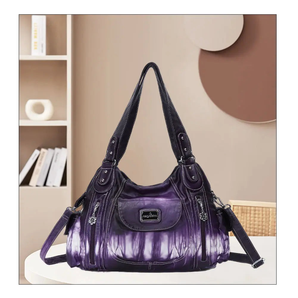 Women Handbag With High Quality Washed PU Multi-function Bag