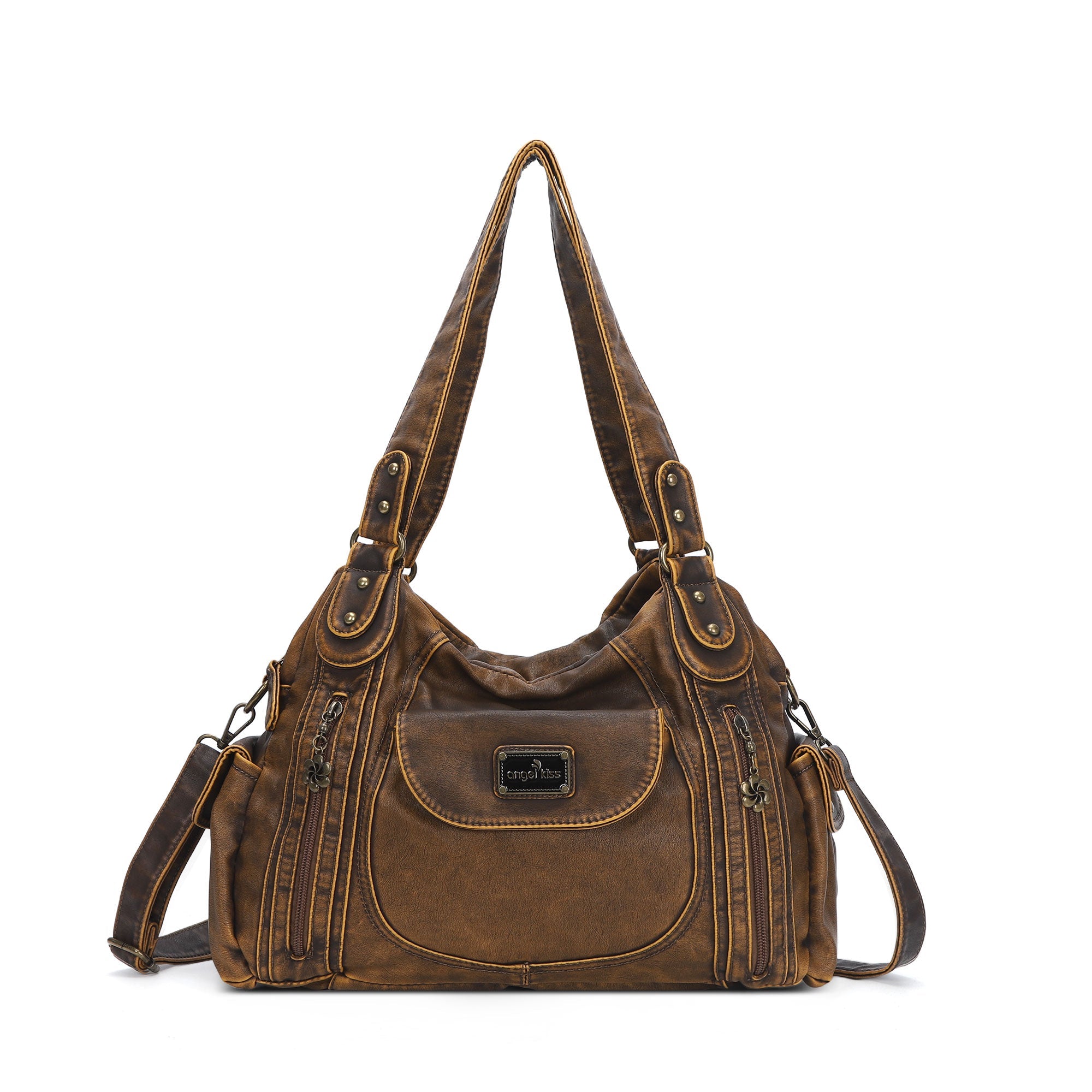 Women Handbag With High Quality Washed PU Multi Purpose Tote Bag