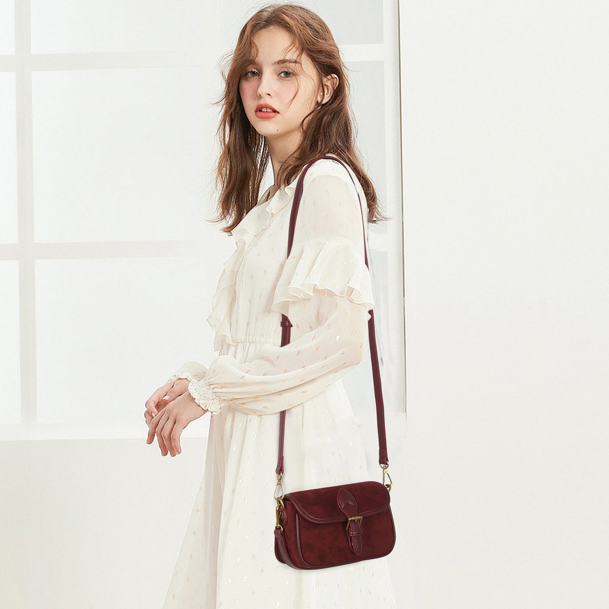 Suede Multi-Color Mini Shoulder Bag