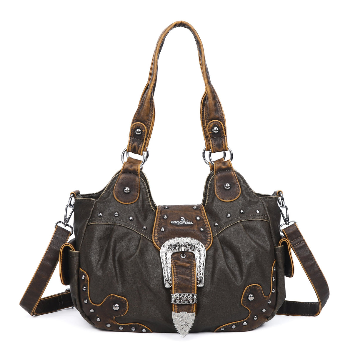 Everyday Hobo Shoulder Bag with Contrast Trim Details