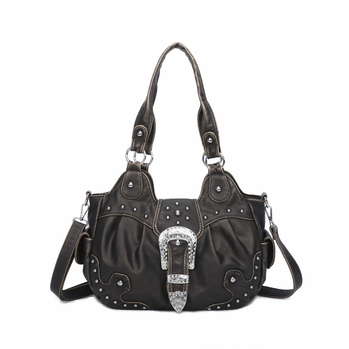 Everyday Hobo Shoulder Bag with Contrast Trim Details