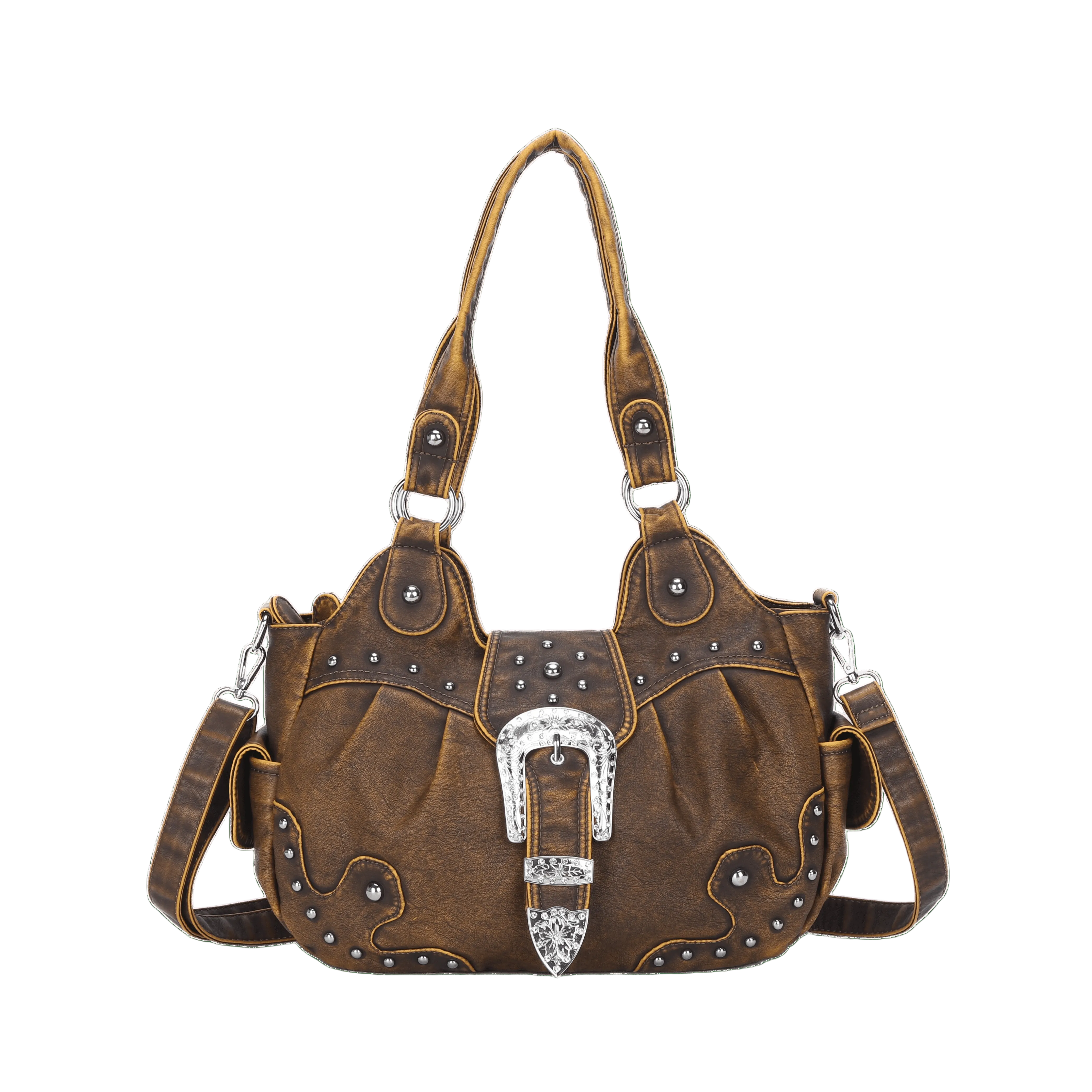 Everyday Hobo Shoulder Bag with Contrast Trim Details