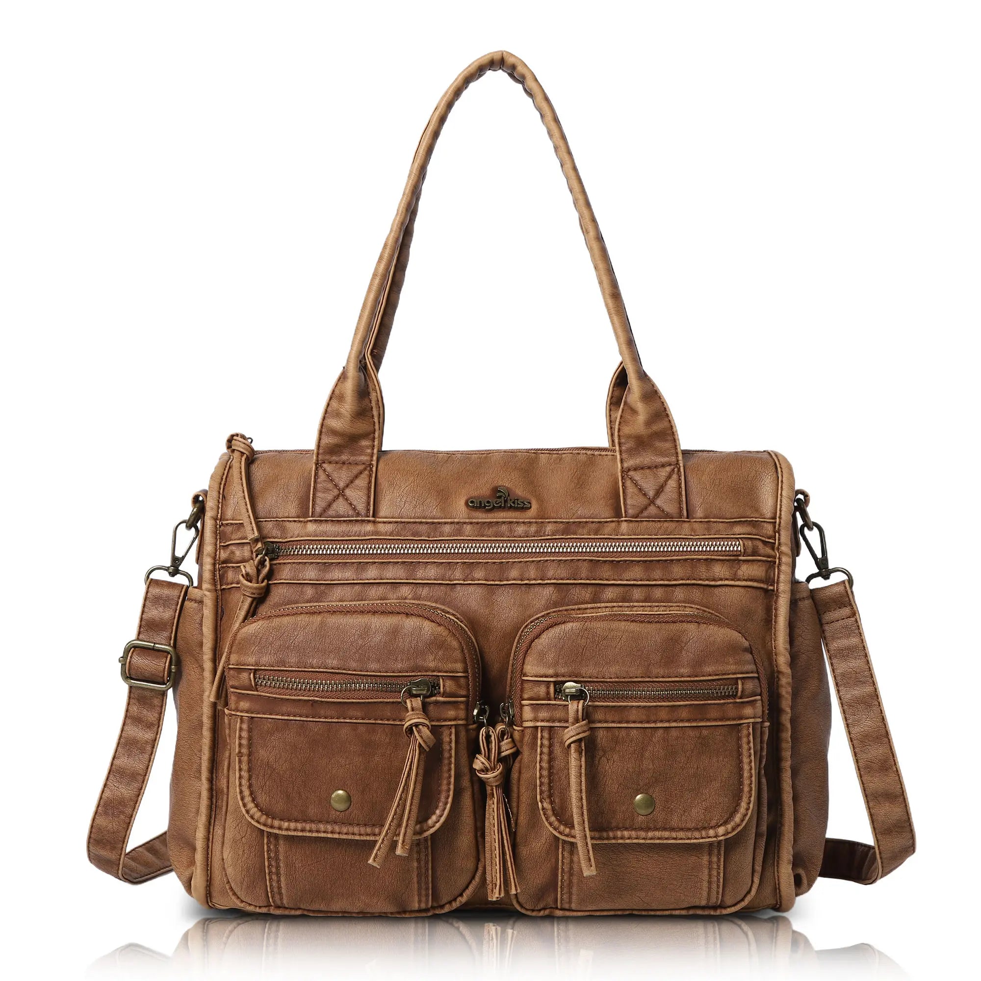 Work Handbag Backpack - PU Leather Laptop Bag for Women