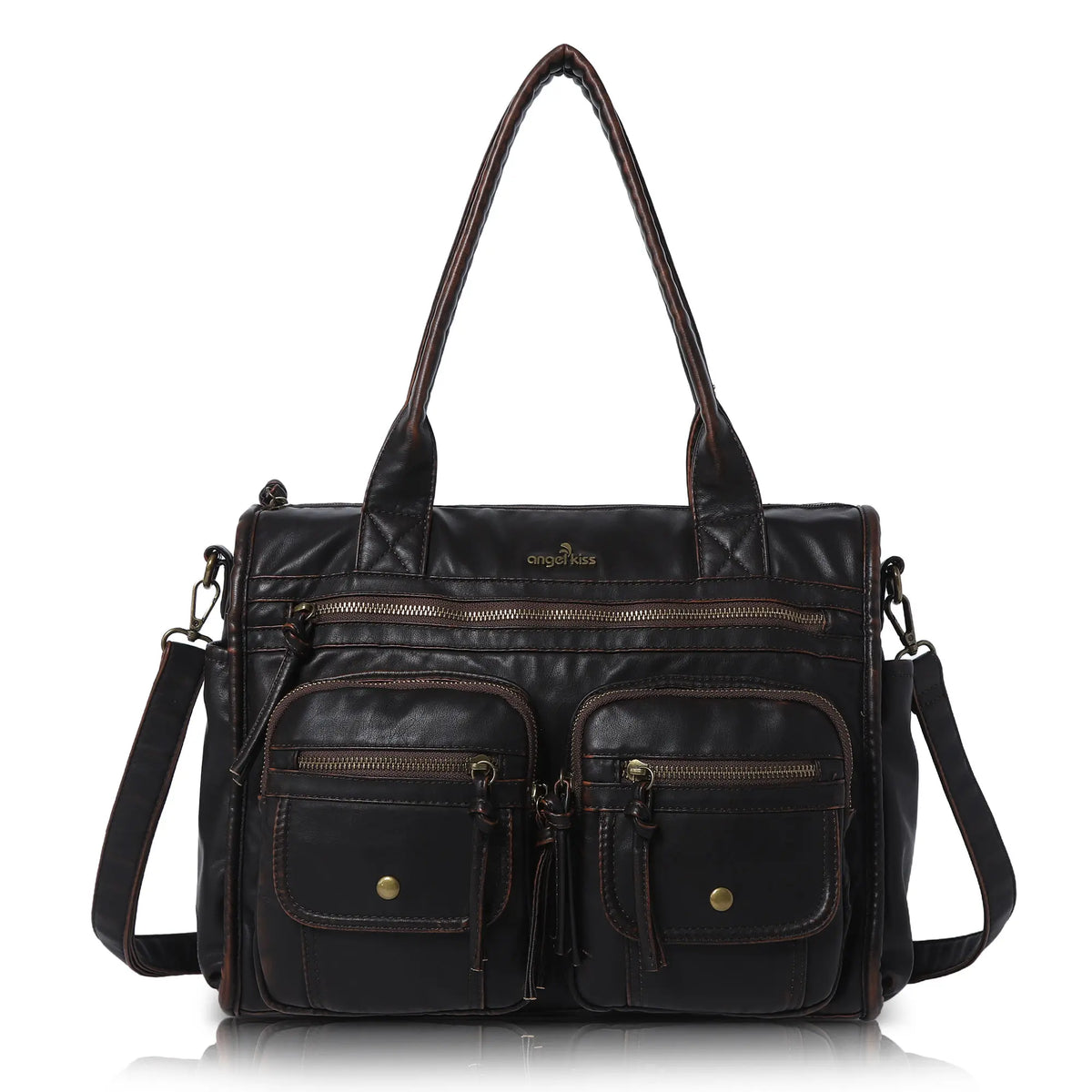Work Handbag Backpack - PU Leather Laptop Bag for Women