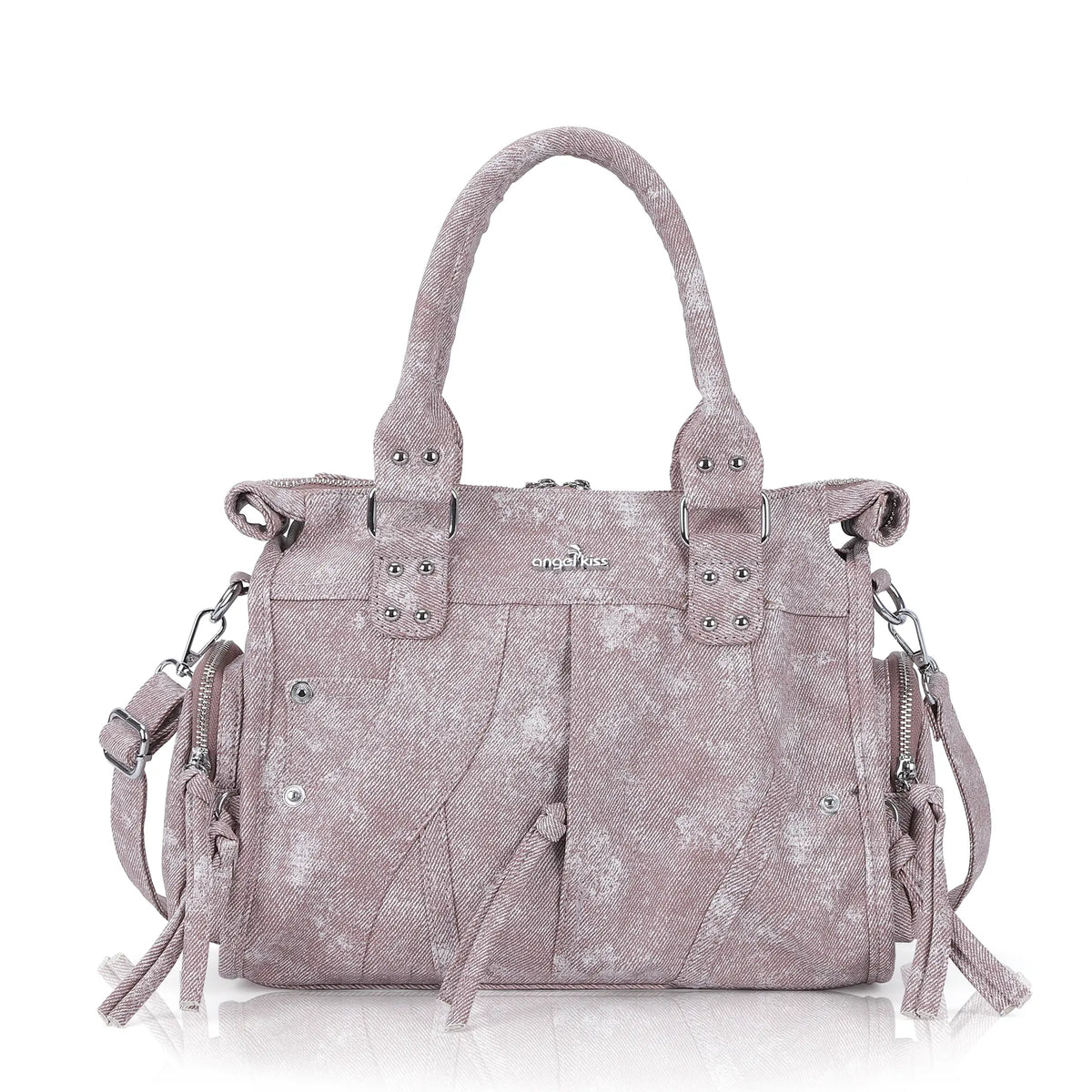 Printed Texture Satchel Top Handle Crossbody Bag for Easy Daily Outings