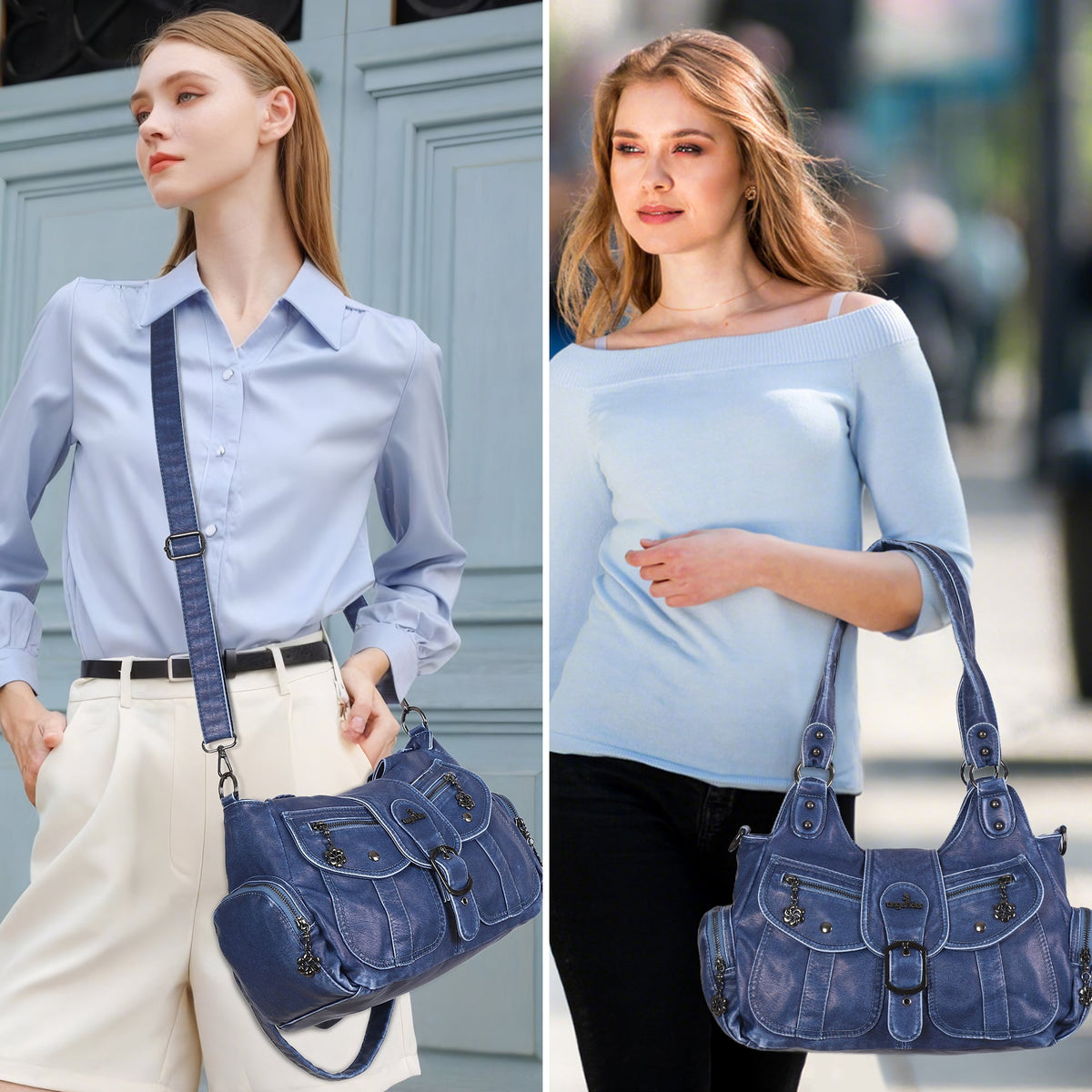 Women's Retro Fashion Multi-compartment Large Capacity Hobo Bag