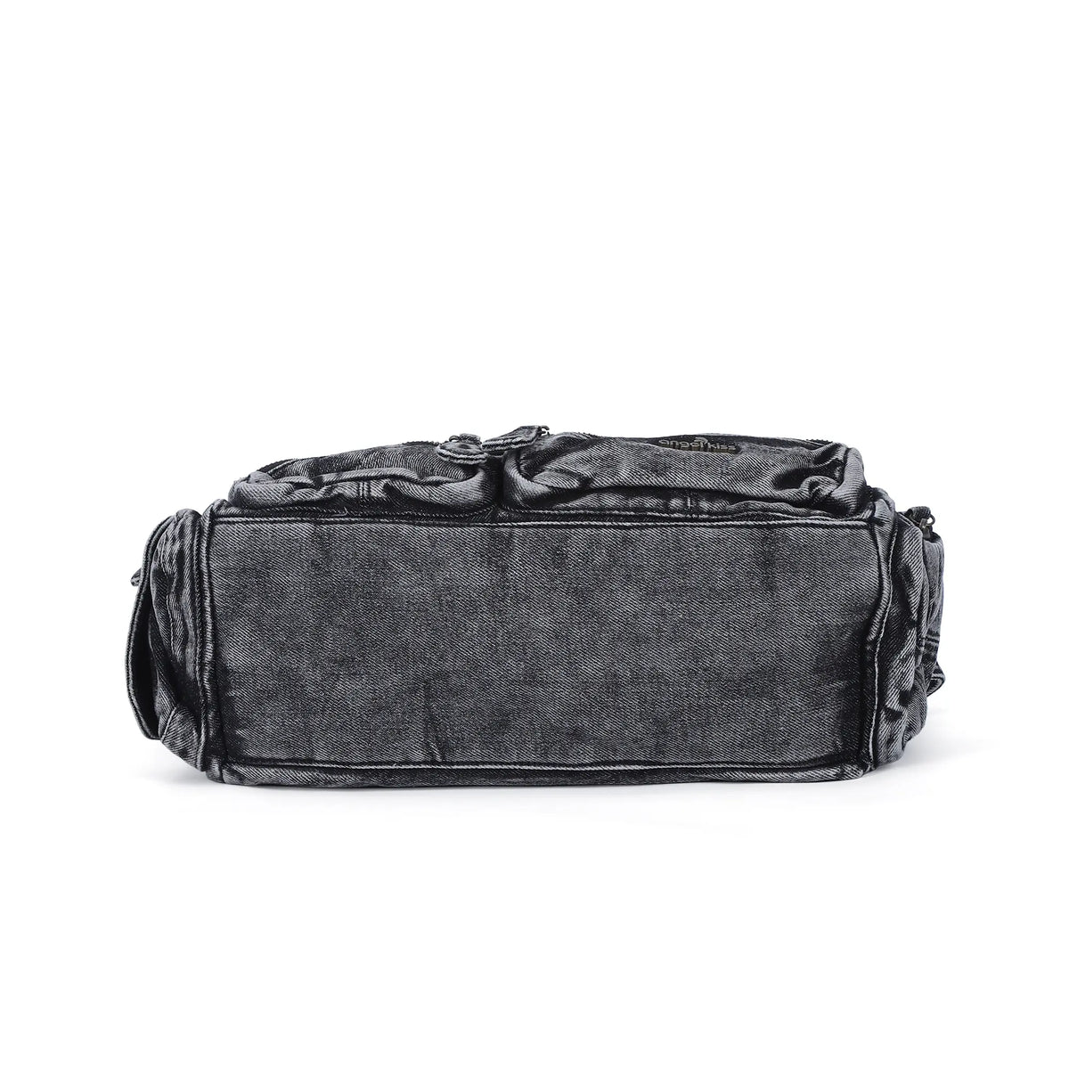 Everyday Washed Denim Multi-Pocket Cargo Shoulder Bag