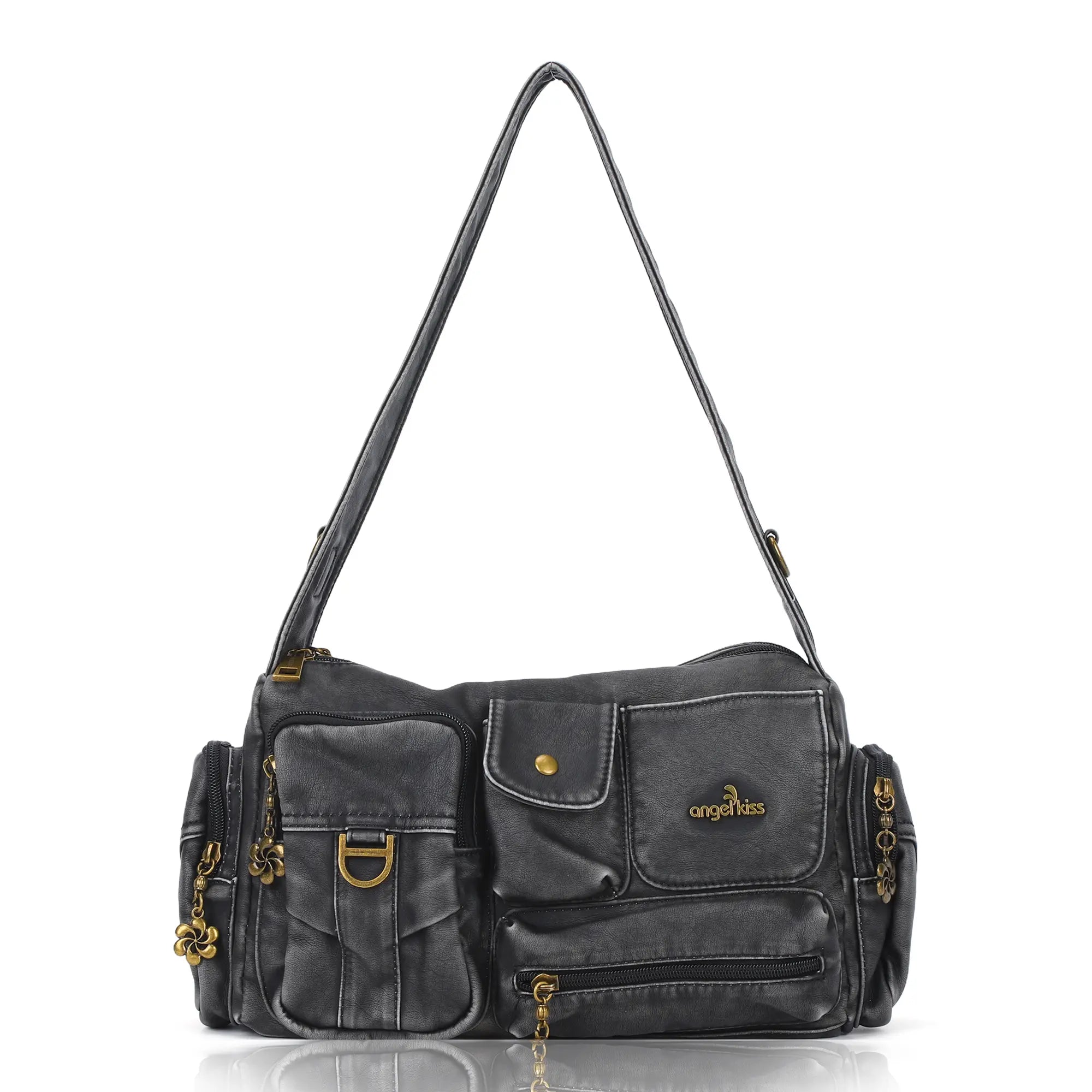 Utility Multi-Pocket Satchel Shoulder & Crossbody Bag