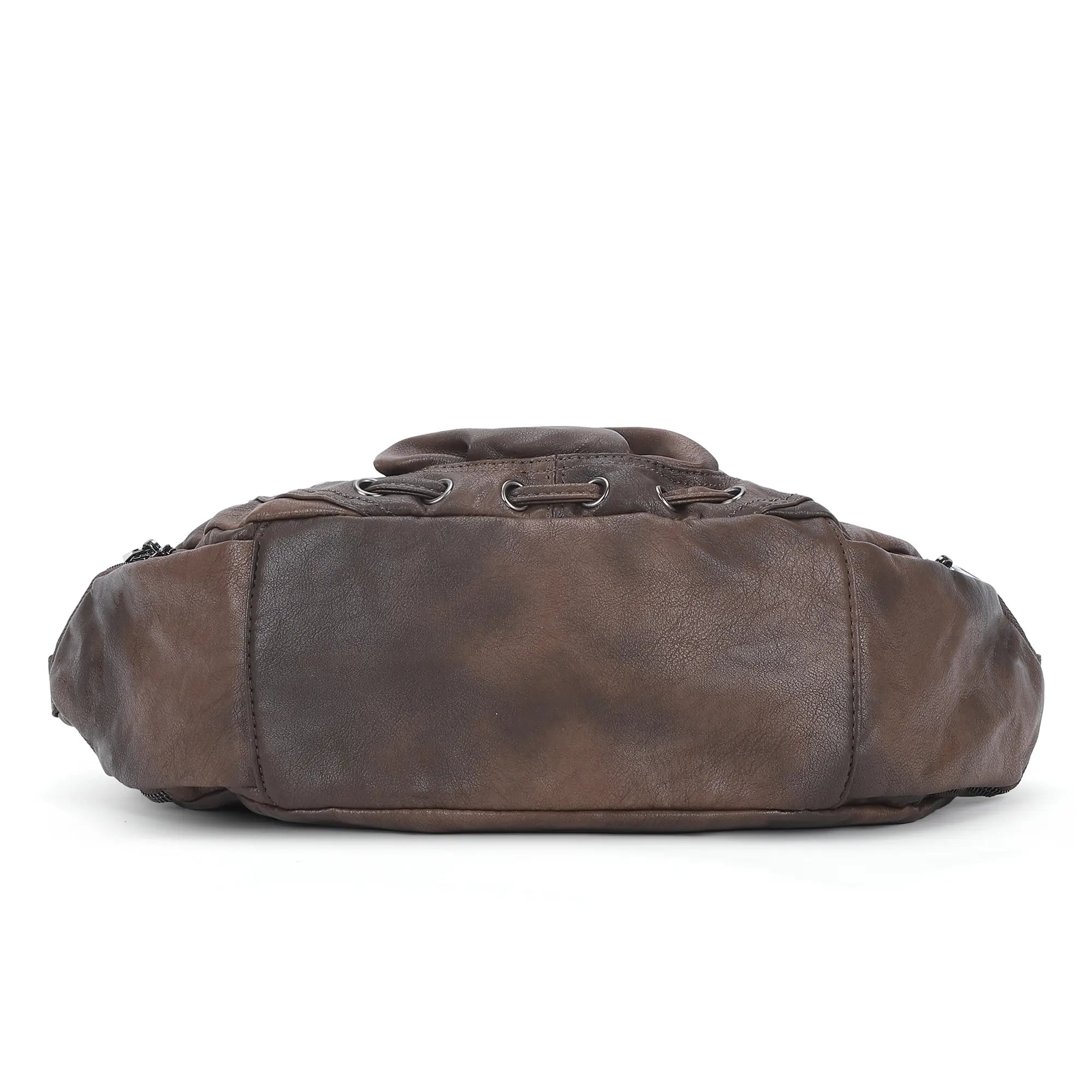 Multi-Pocket Crescent Hobo Shoulder Bag