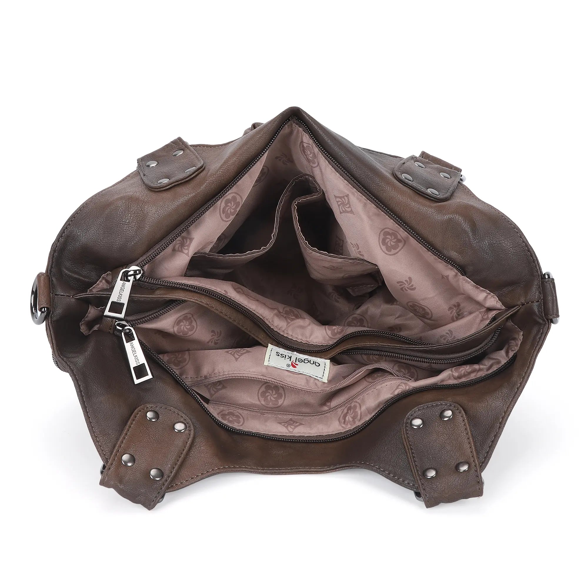 Multi-Pocket Crescent Hobo Shoulder Bag