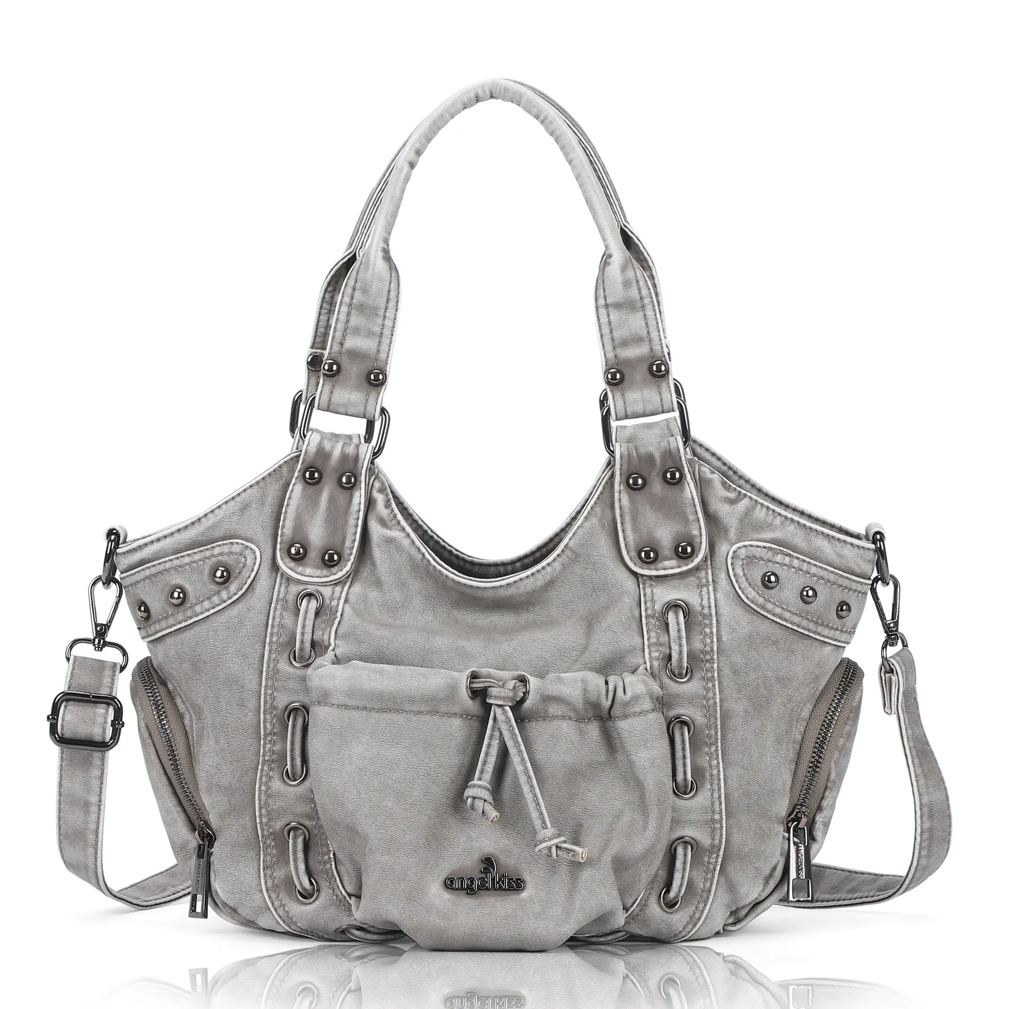 Multi-Pocket Crescent Hobo Shoulder Bag