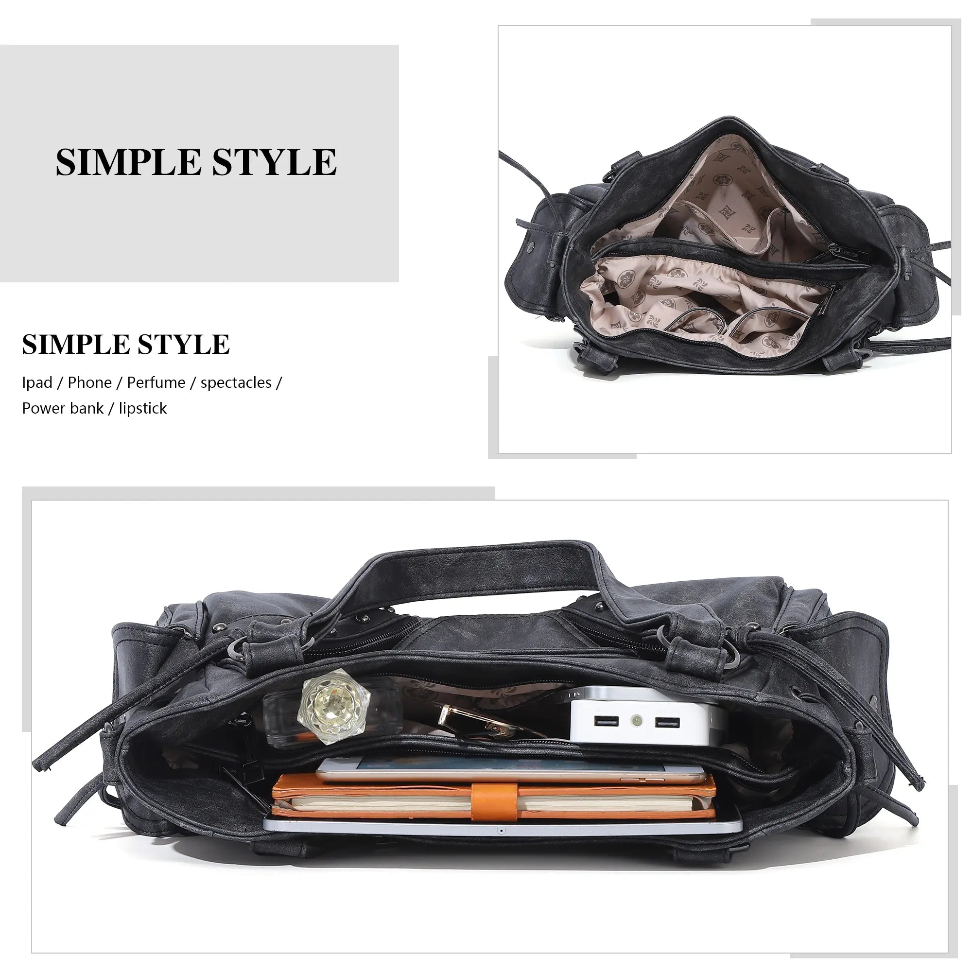 Vintage Textured Vegan Leather Bag – Subtle Luxury