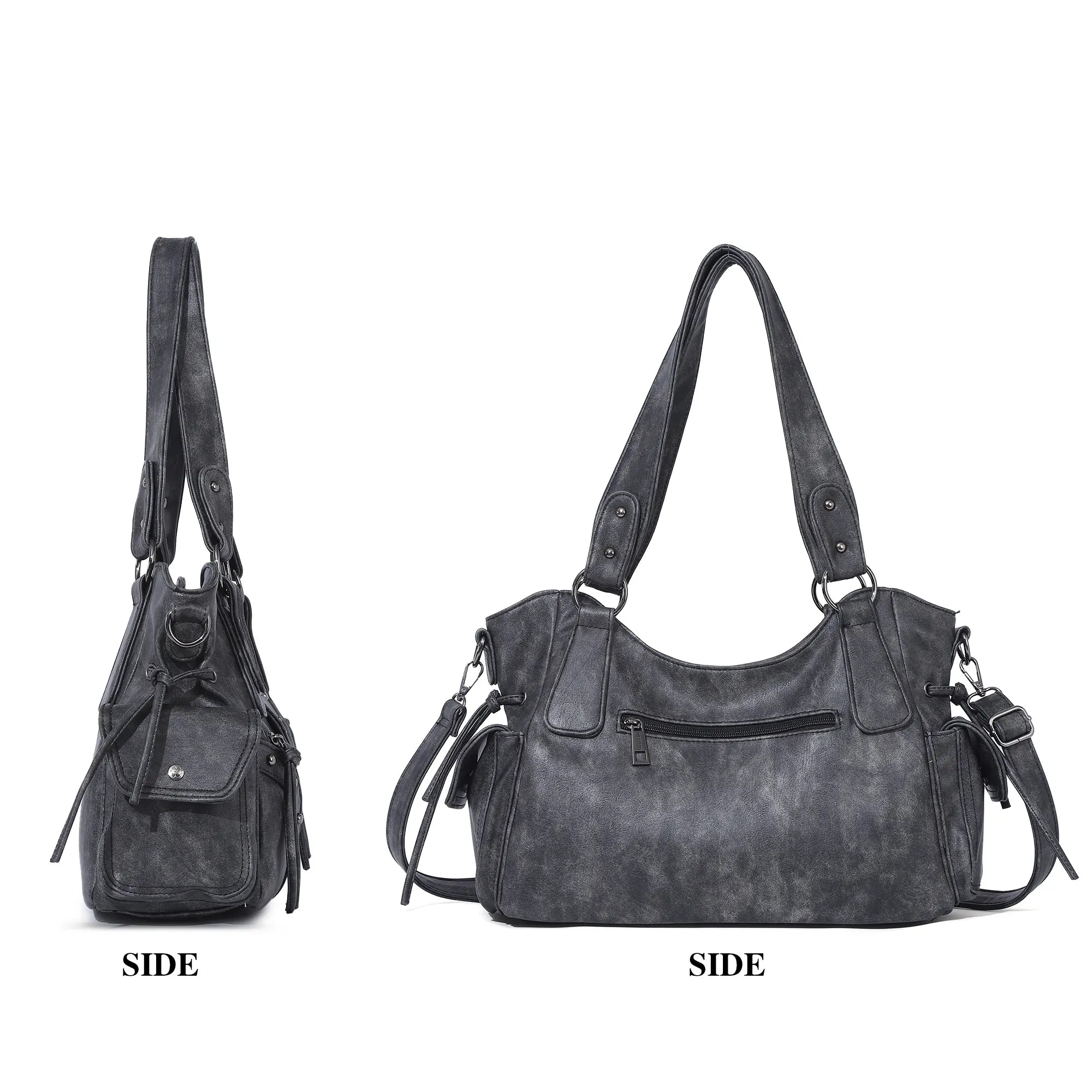 Vintage Textured Vegan Leather Bag – Subtle Luxury