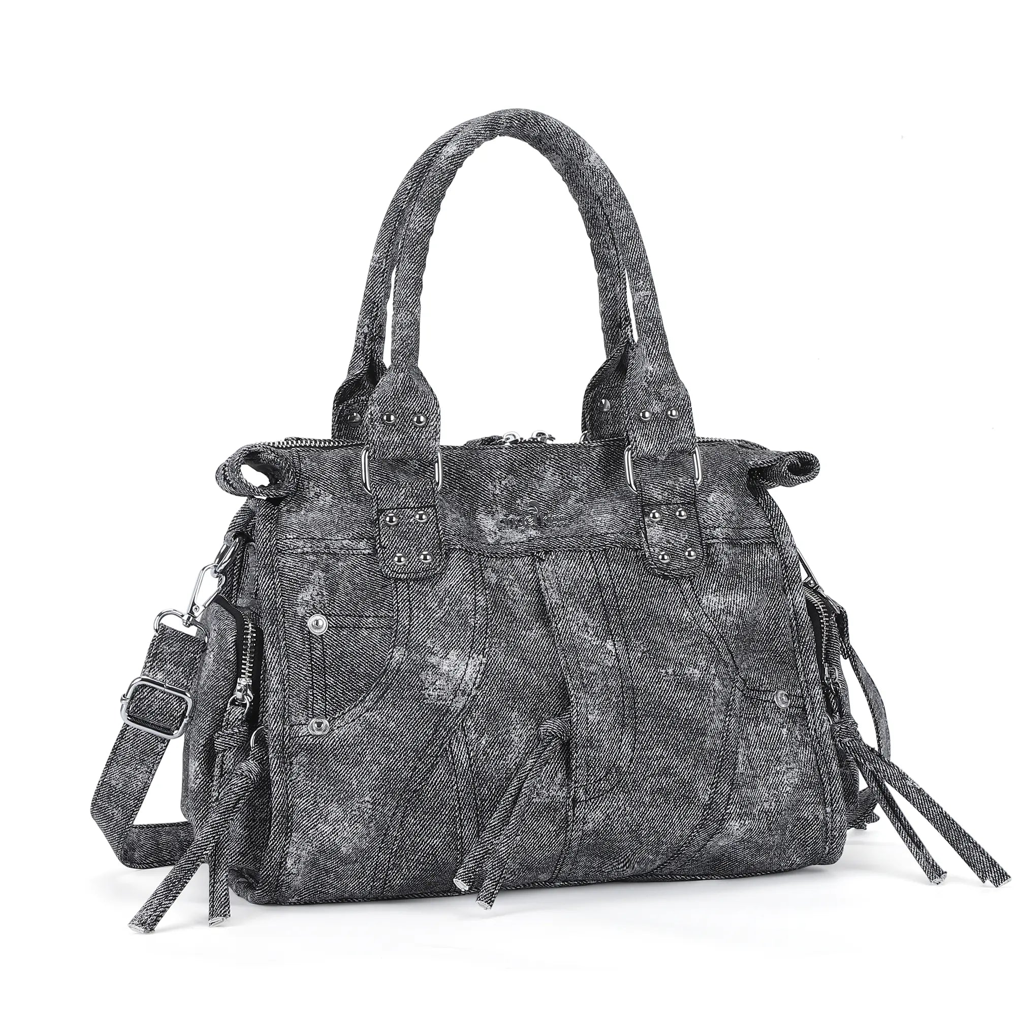 Printed Texture Satchel Top Handle Crossbody Bag for Easy Daily Outings