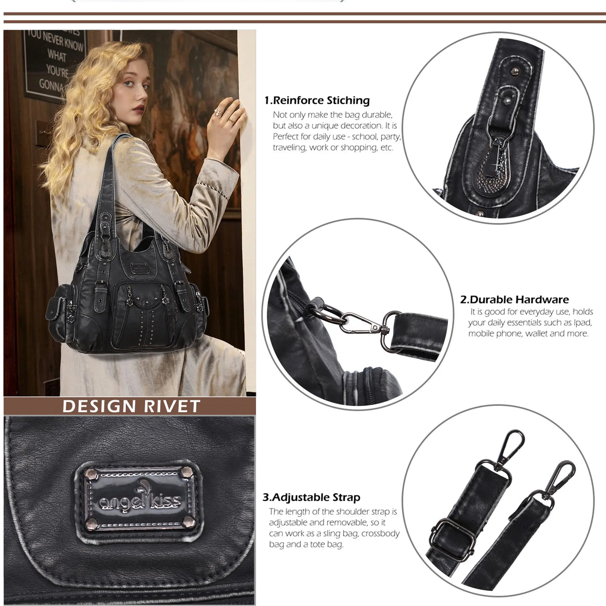 Vegan Leather Shoulder Bag · Tote & Crossbody · Soft yet Structured