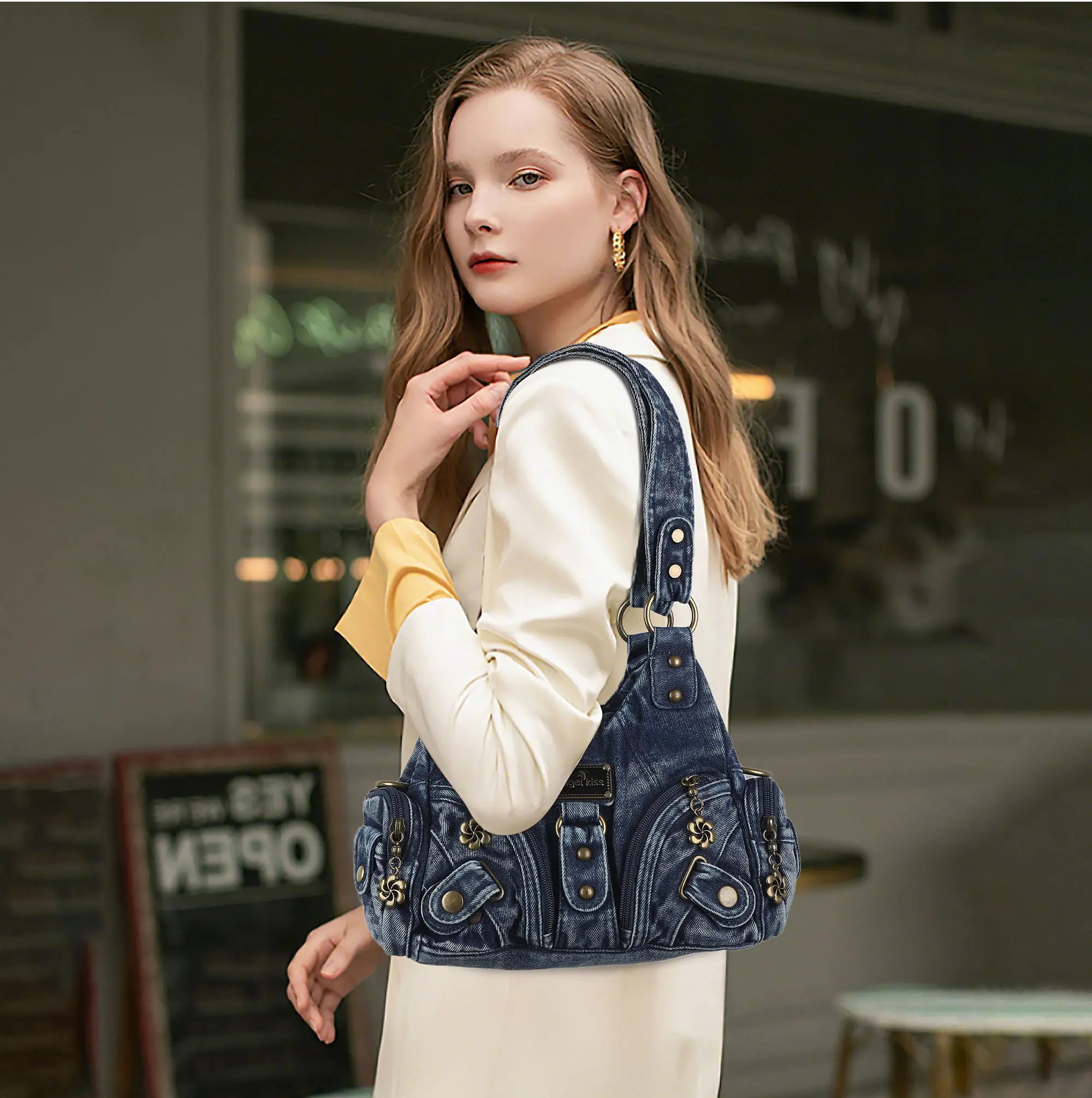 Vintage Denim Crossbody Wallet & Pures