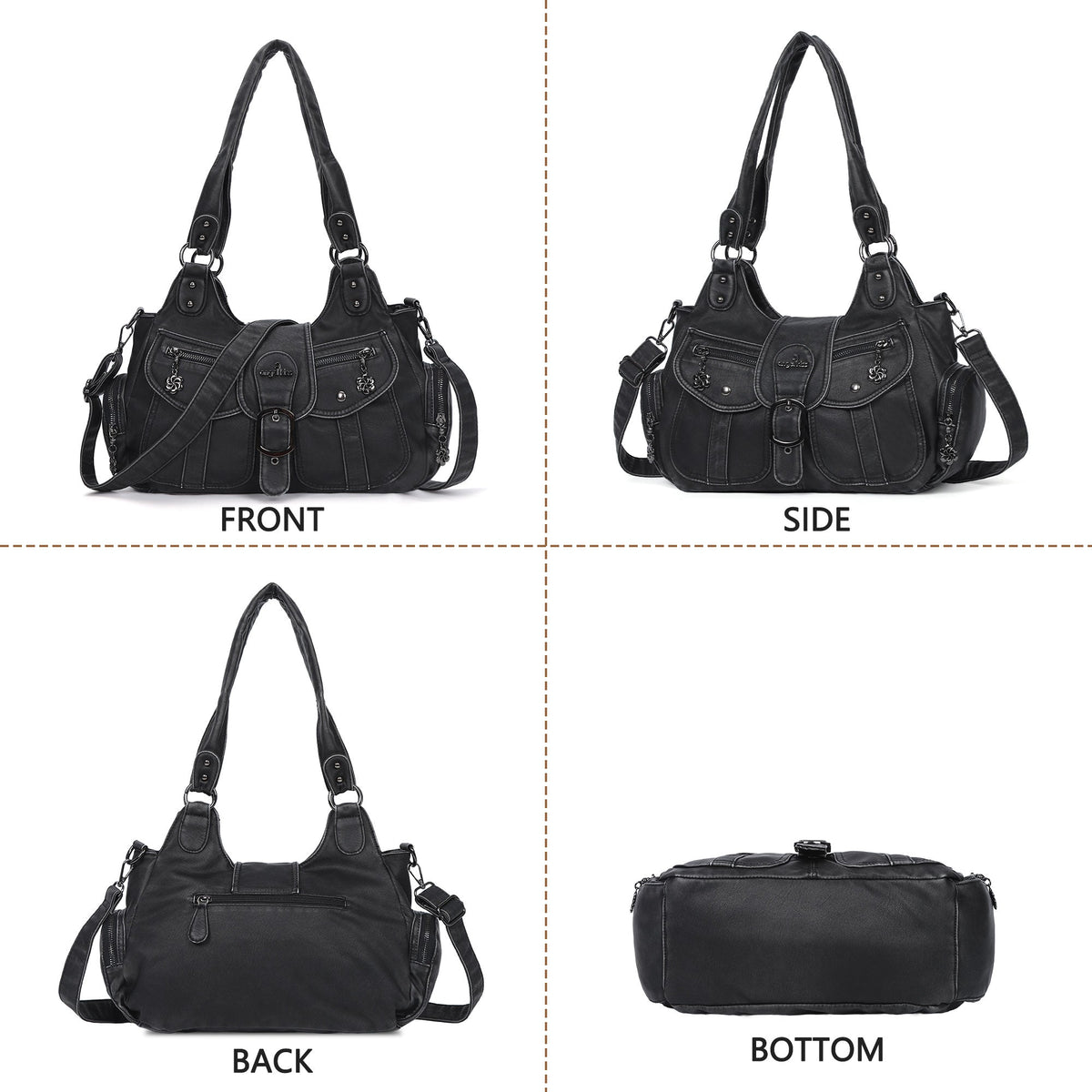 Women's Retro Fashion Multi-compartment Large Capacity Hobo Bag