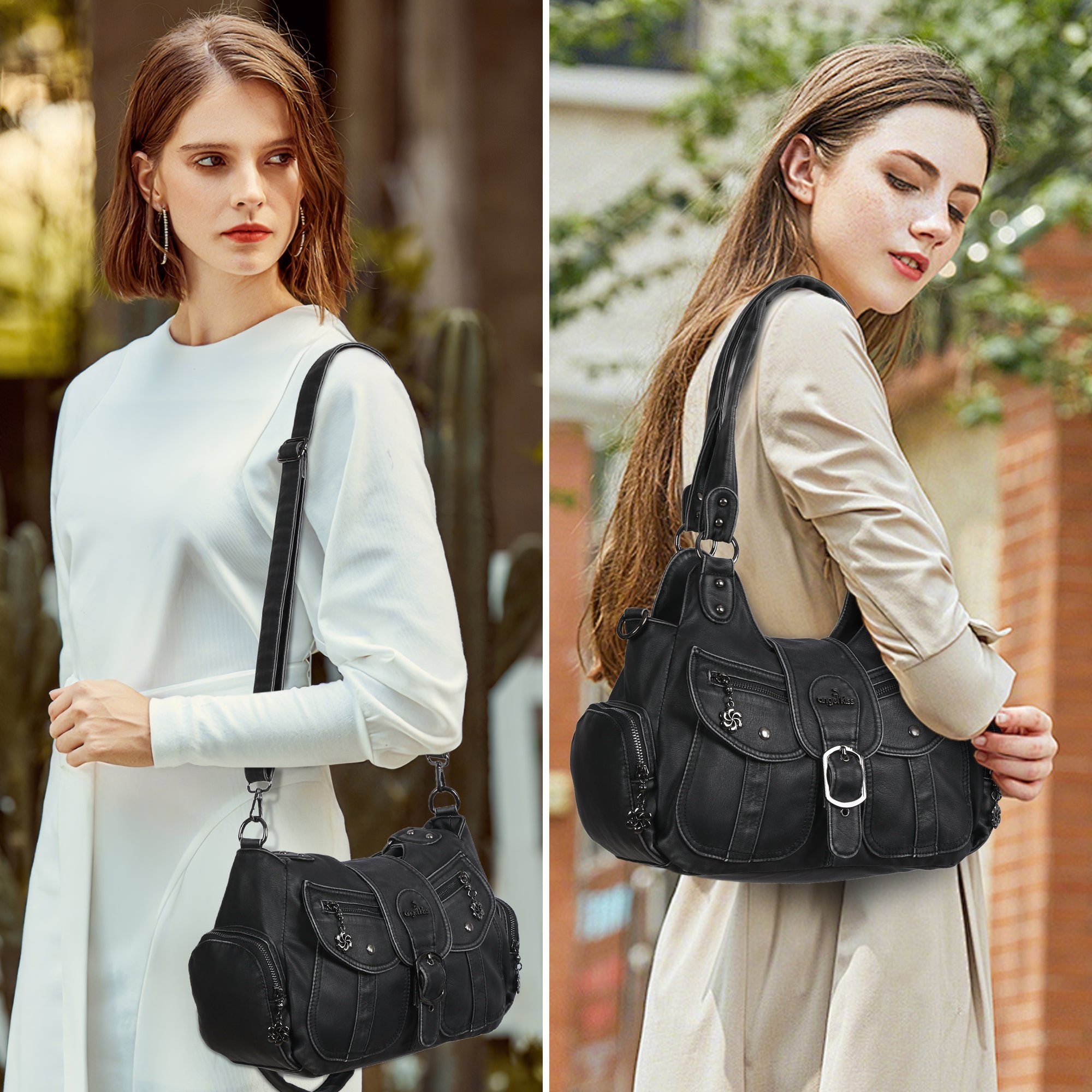 Women's Retro Fashion Multi-compartment Large Capacity Hobo Bag