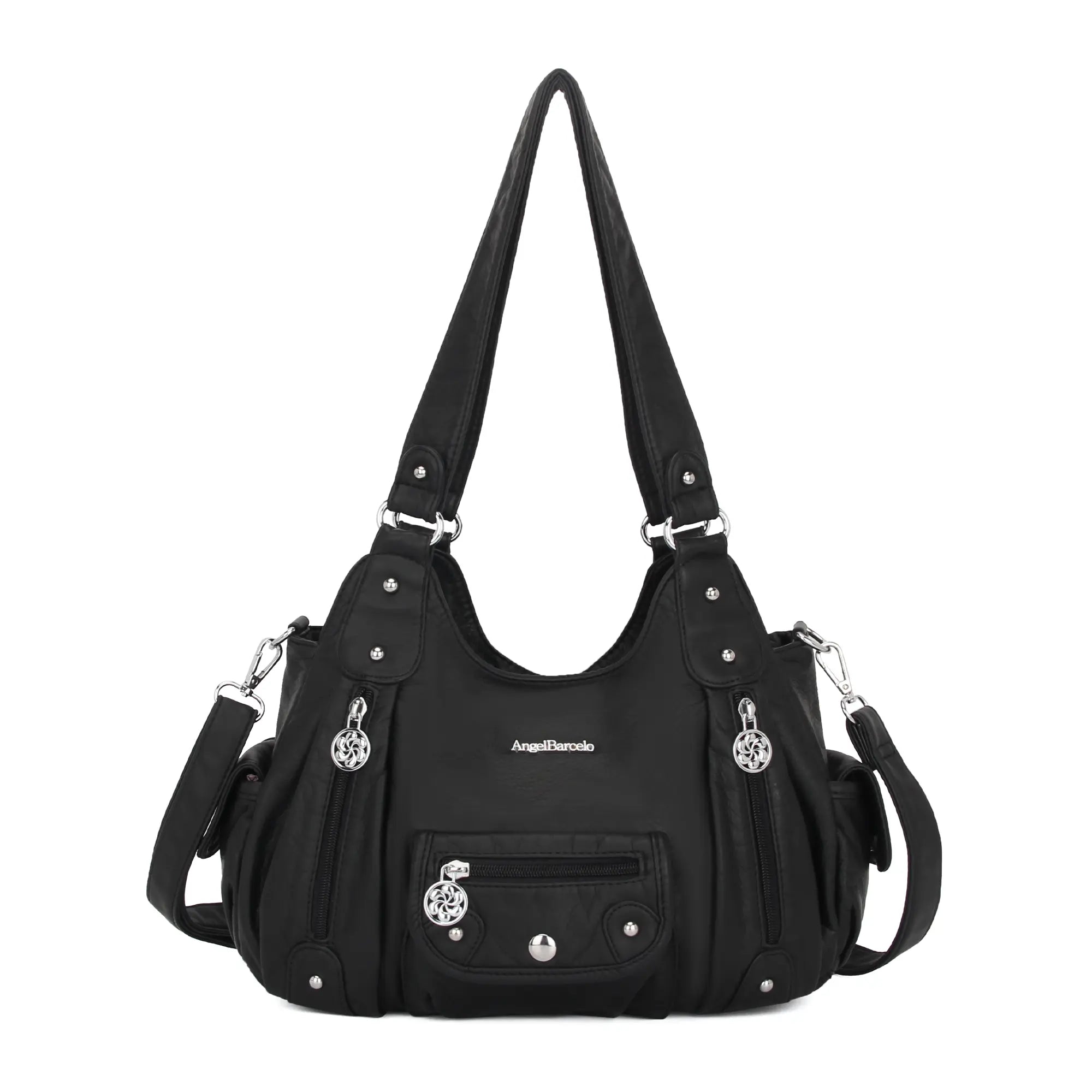 Vintage Old-Washed PU Leather Women’s Shoulder Tote Bag