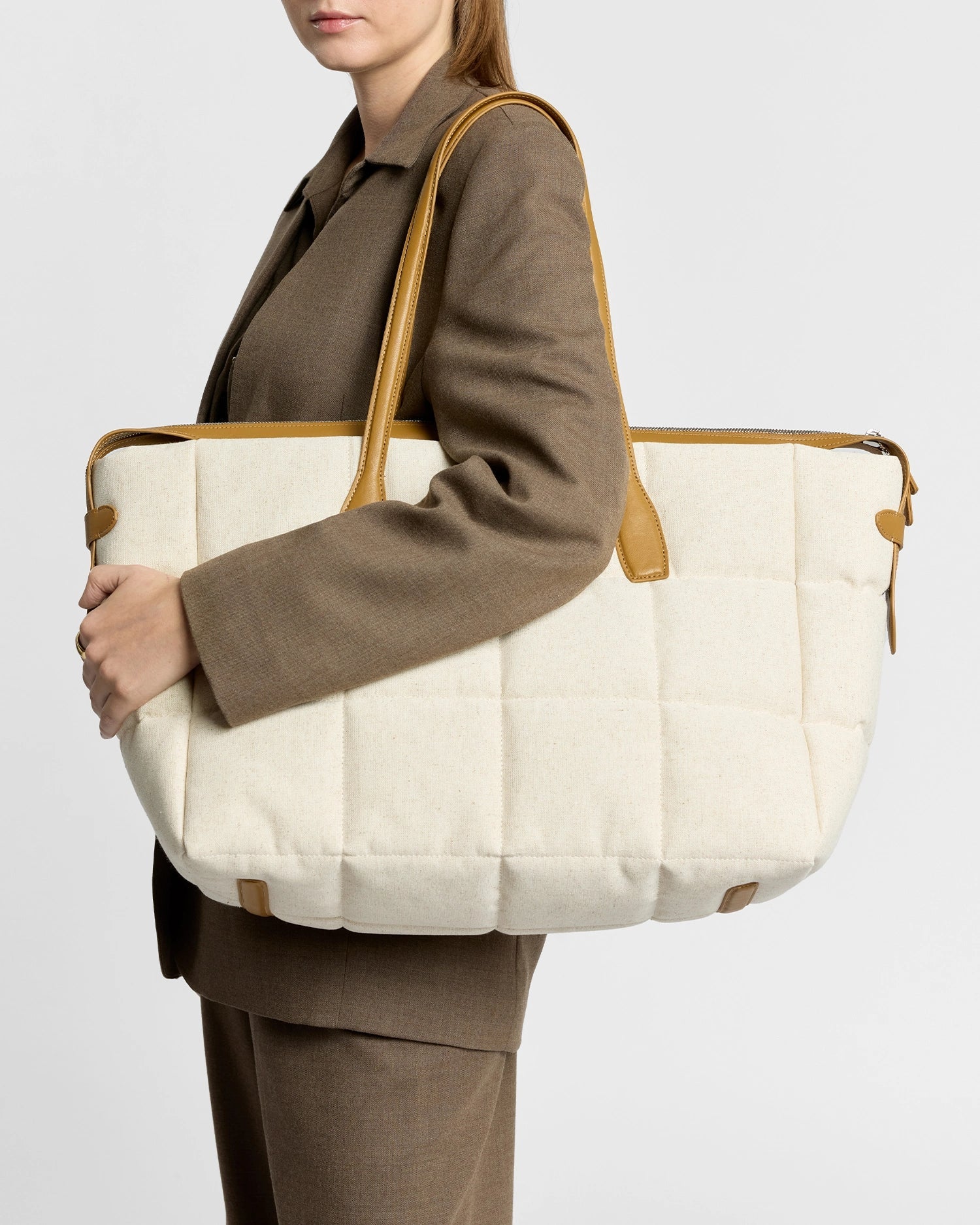 Tela Tote Large Natural Tan Canvas