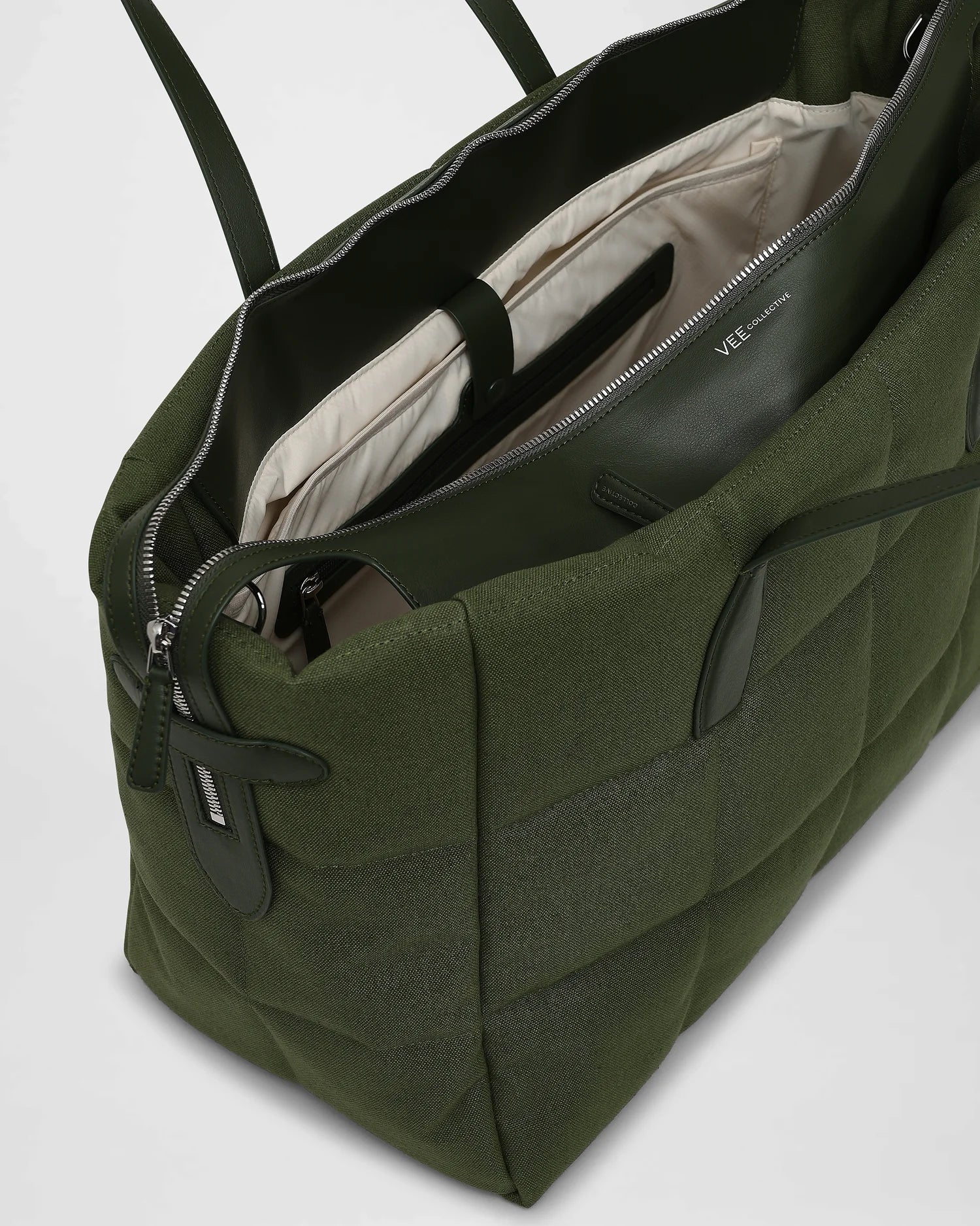 Tela Tote Large Olive Canvas