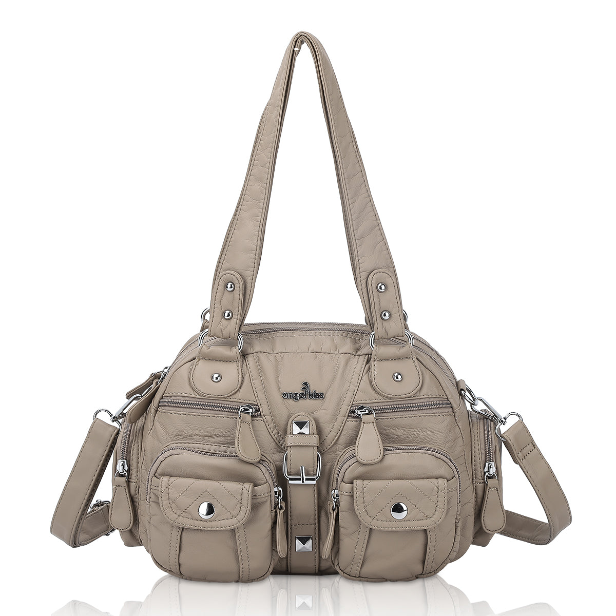 Soft Multi-Pocket Shoulder Bag with Adjustable Strap