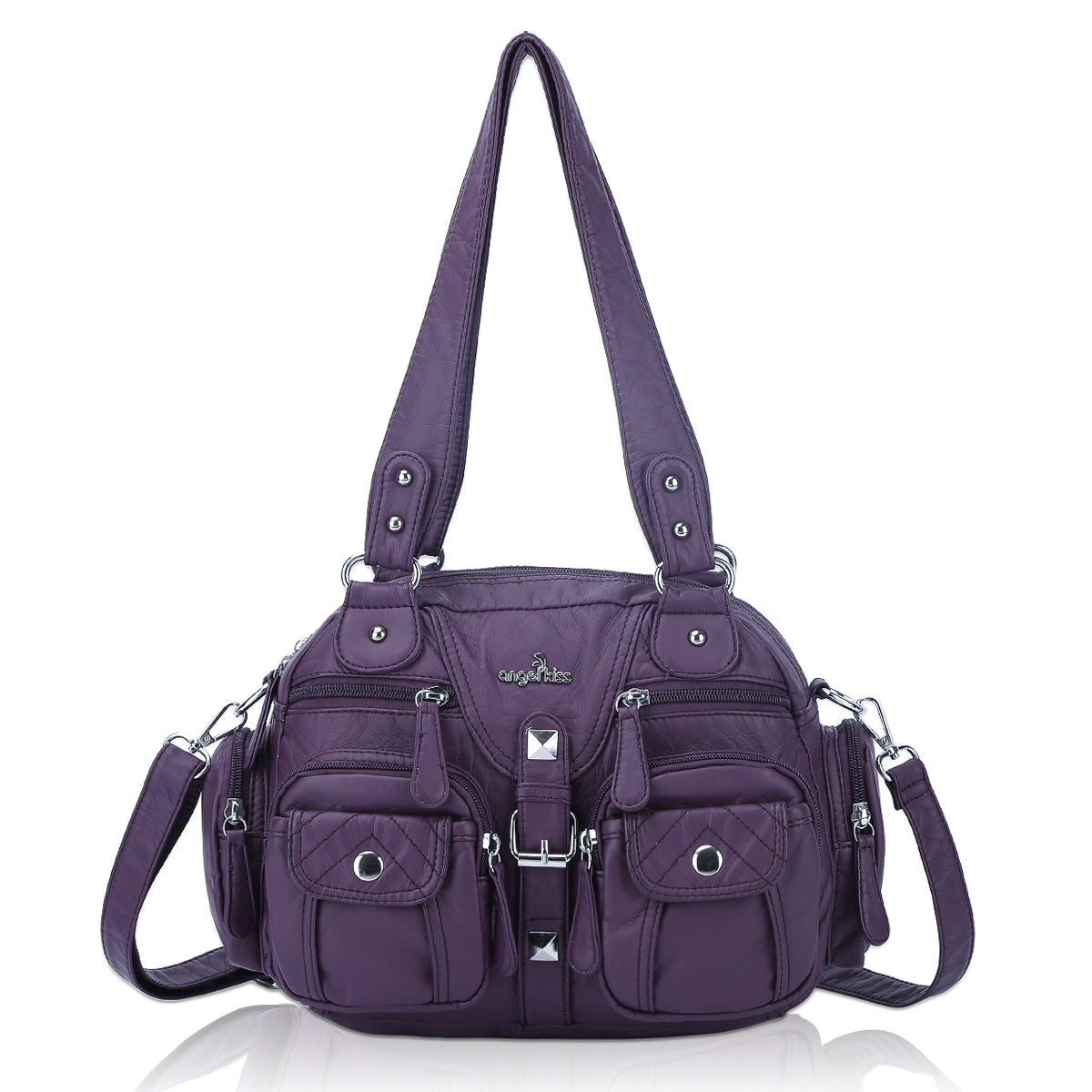 Soft Multi-Pocket Shoulder Bag with Adjustable Strap