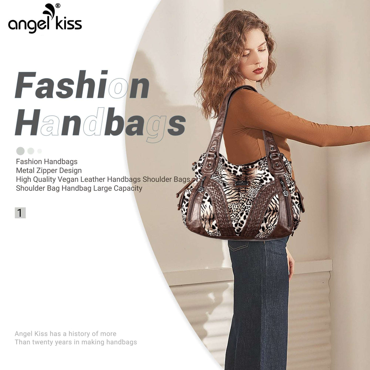 Y2K Leopard Patchwork Hobo Shoulder Bag