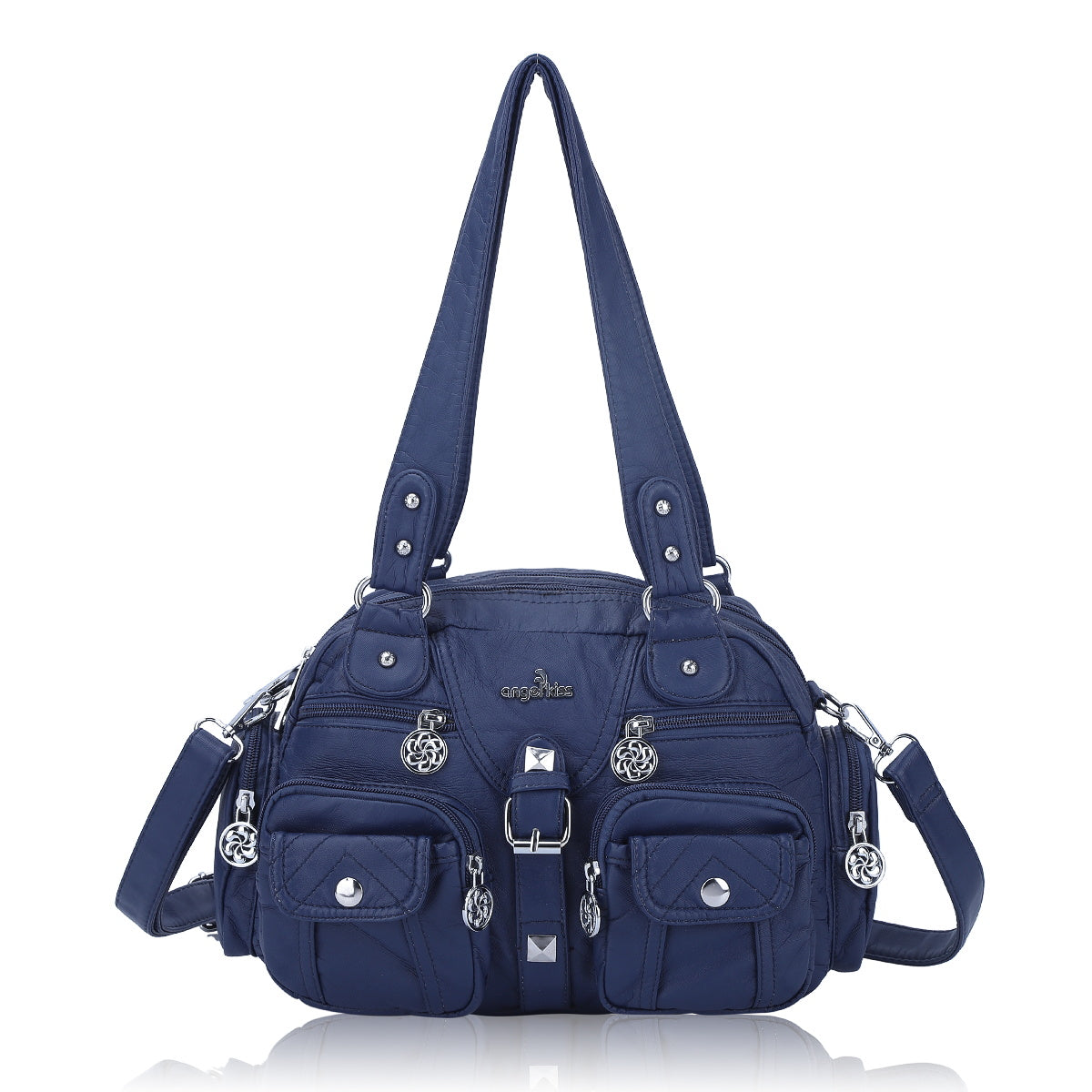 Soft Multi-Pocket Shoulder Bag with Adjustable Strap