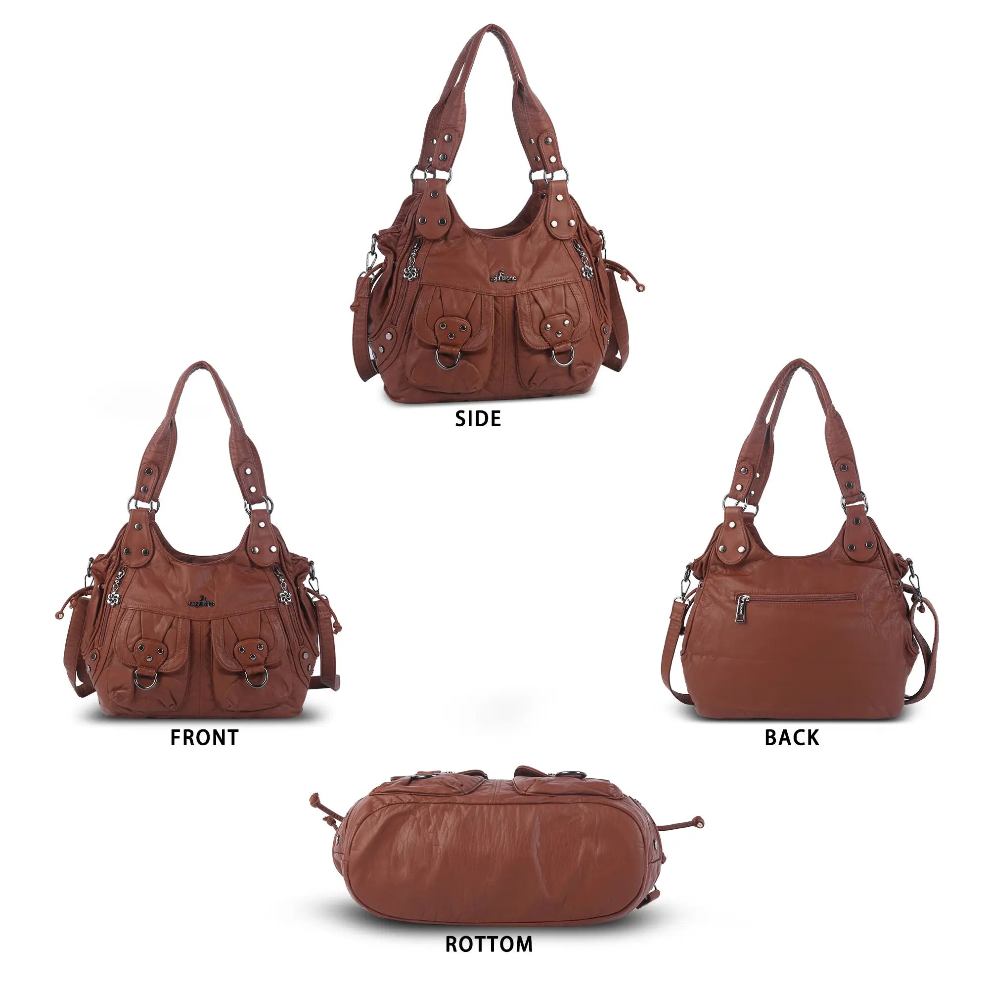 Angelkiss Urban Washed PU Shoulder Bag