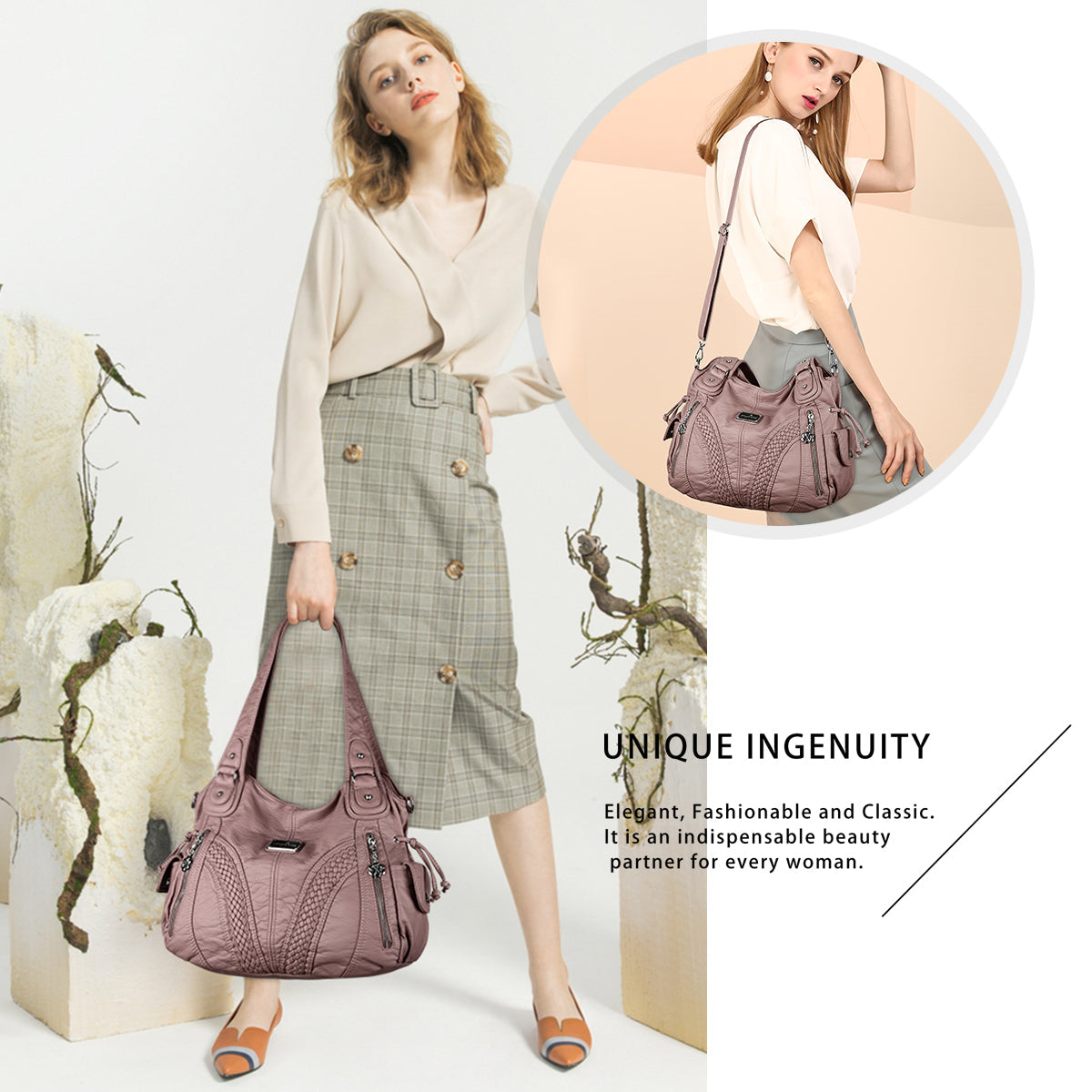 Washed Roomy Daily Women Waterproof Unique Hobo Handbag