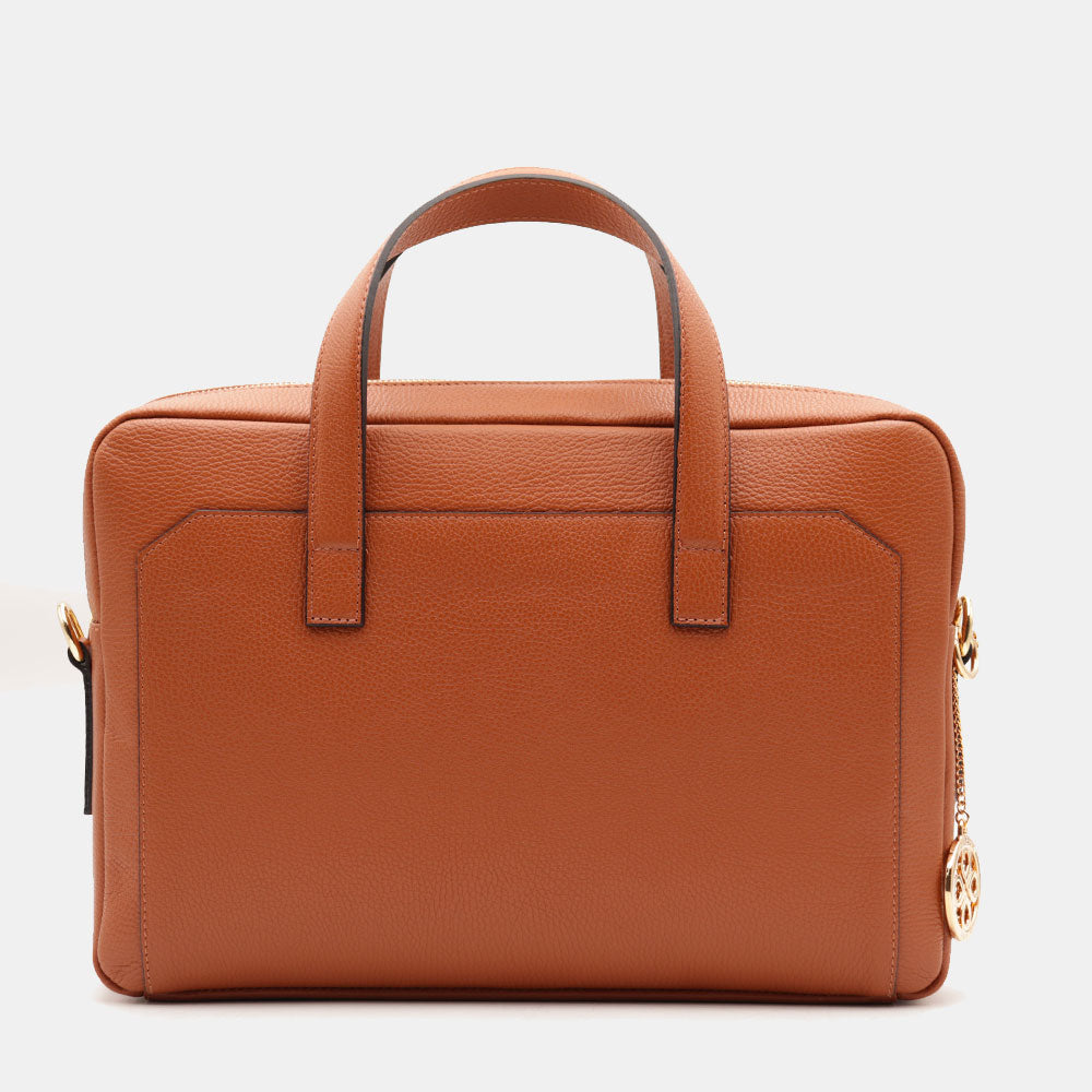 VIAVERDI Business-Tasche aus hellbraunem Leder, hergestellt in Italien