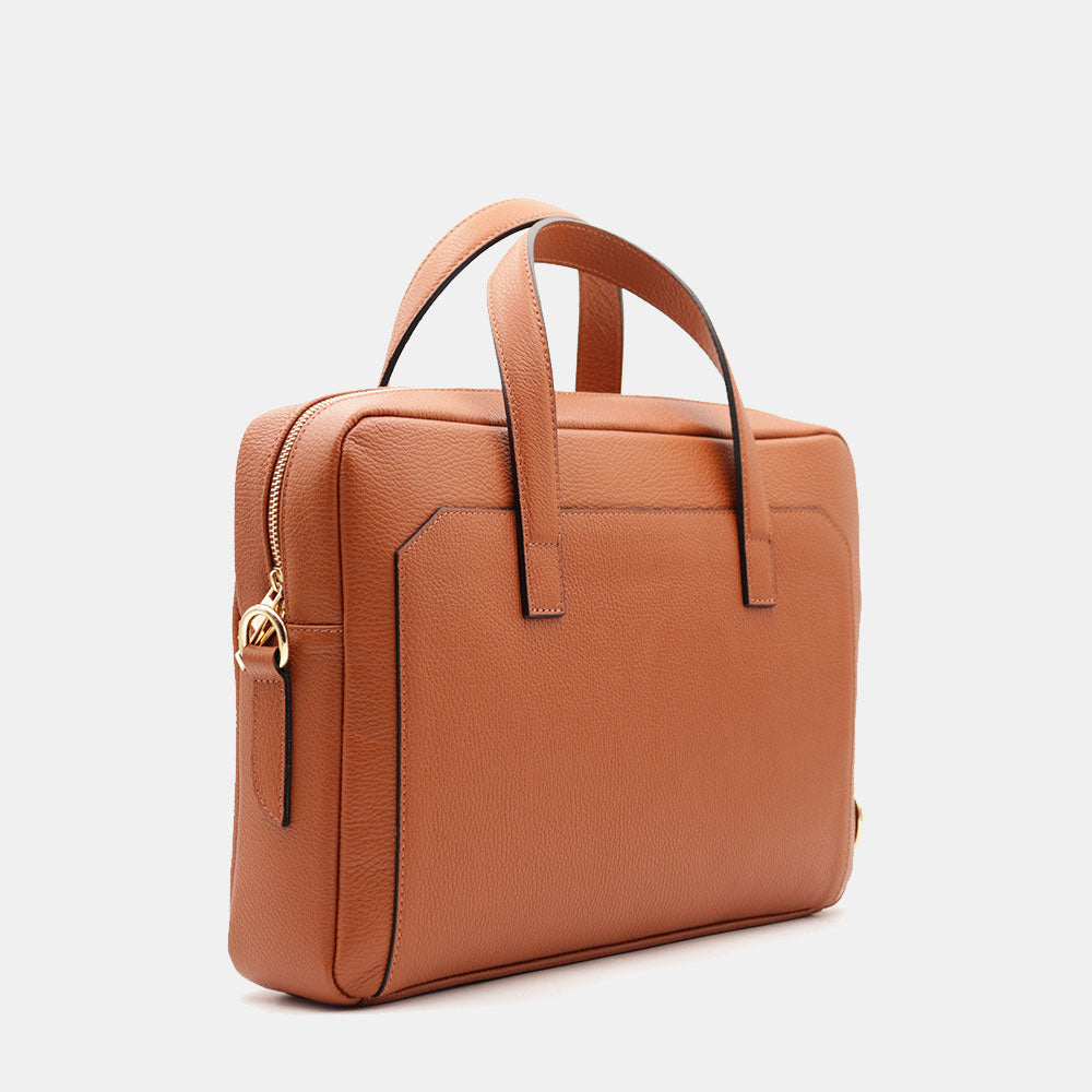 VIAVERDI Business-Tasche aus hellbraunem Leder, hergestellt in Italien