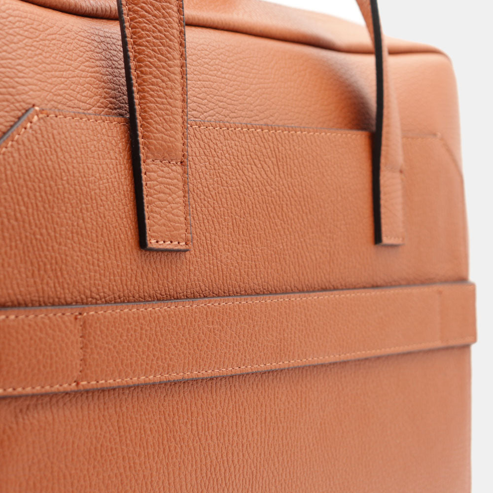 VIAVERDI Business-Tasche aus hellbraunem Leder, hergestellt in Italien