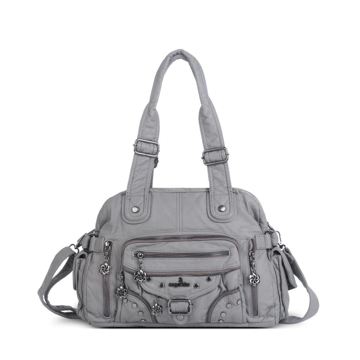 Multi-Pocket Vintage Vegan Leather Tote – Classic Shoulder & Handbag for Women
