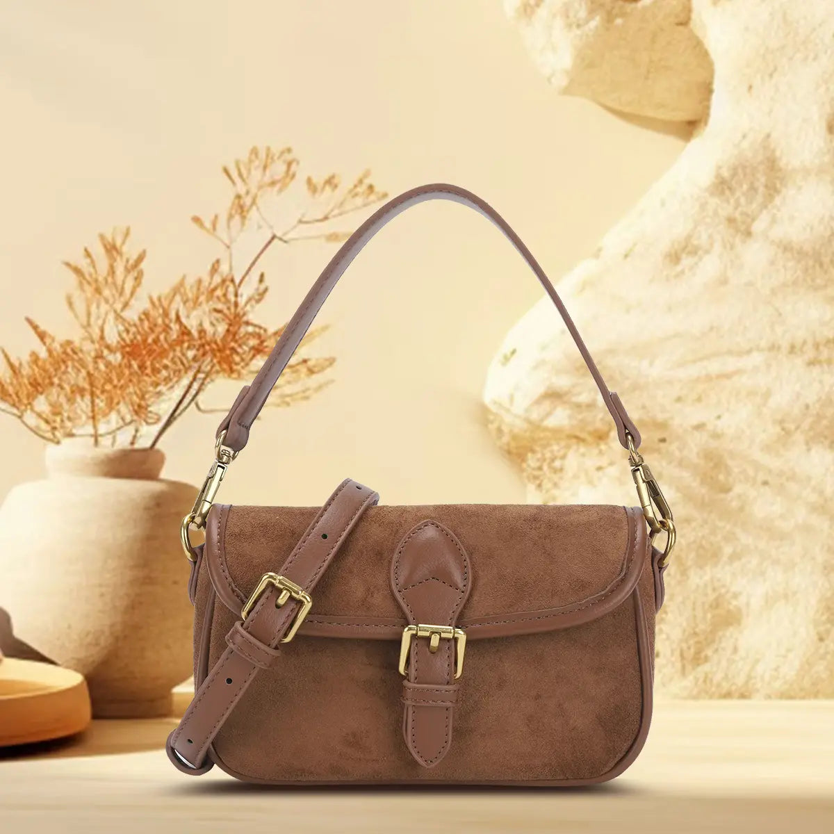 Suede Multi-Color Mini Shoulder Bag