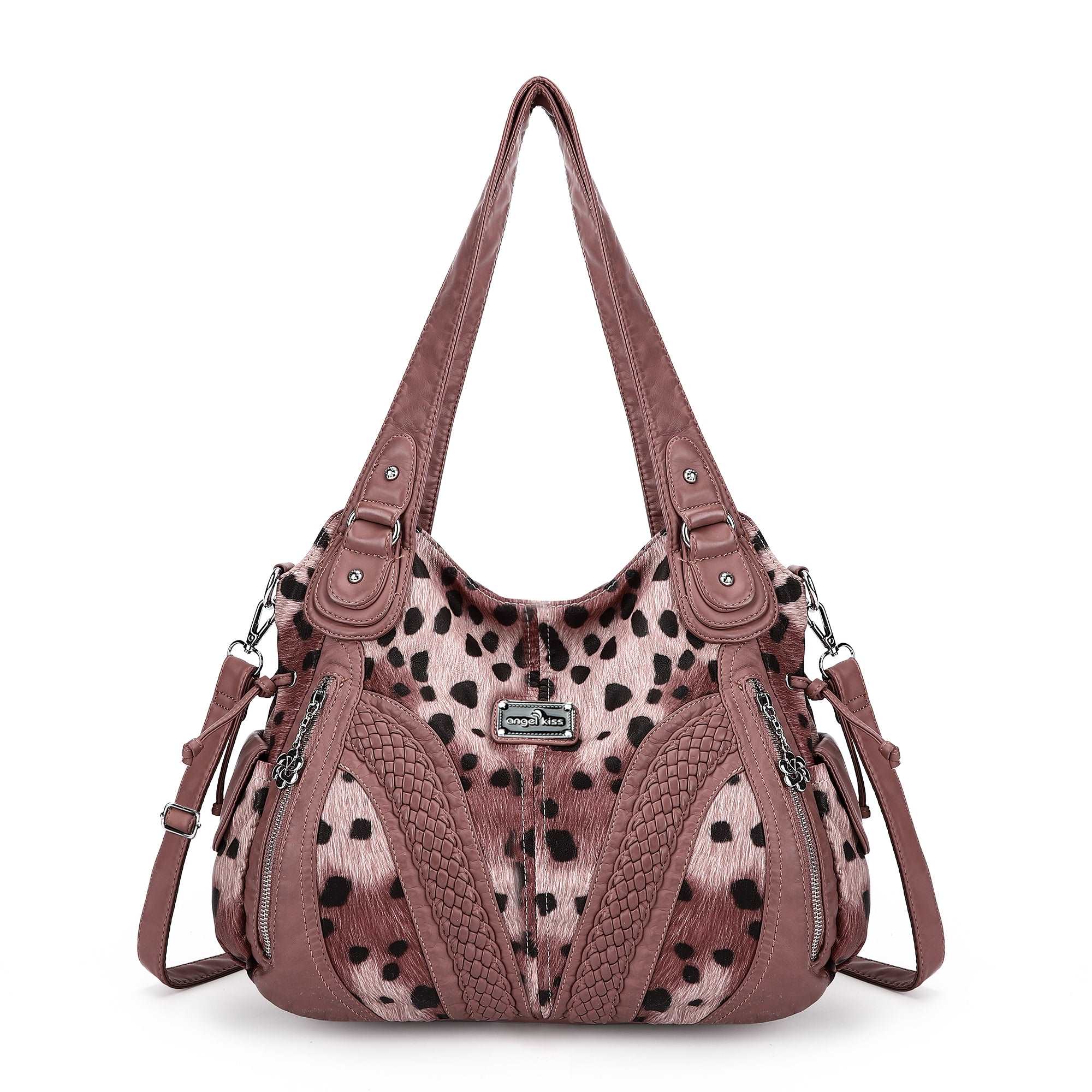 Y2K Leopard Patchwork Hobo Shoulder Bag