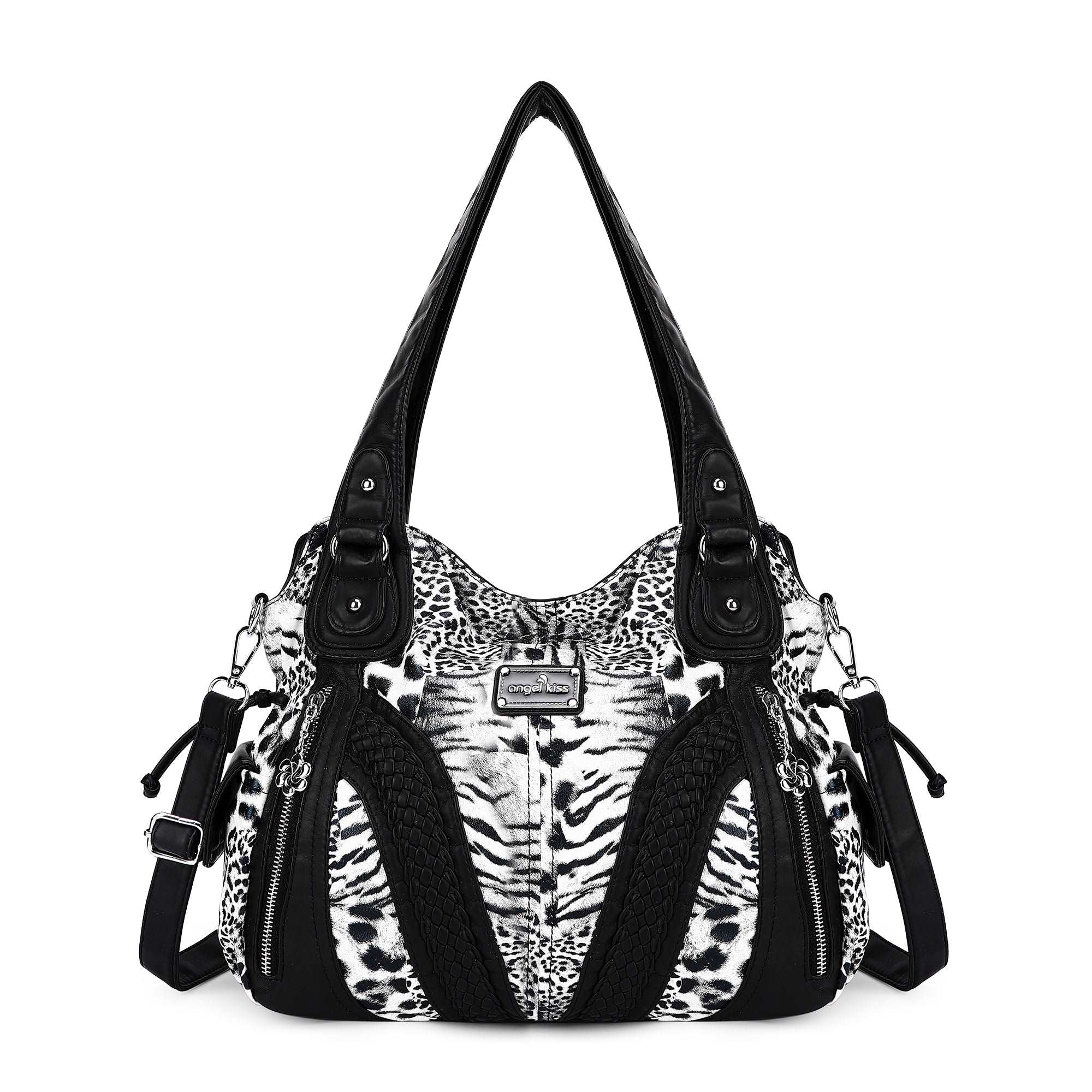 Y2K Leopard Patchwork Hobo Shoulder Bag